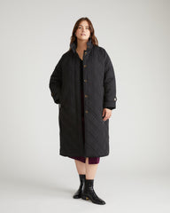 Nehra Quilted Coat - Black