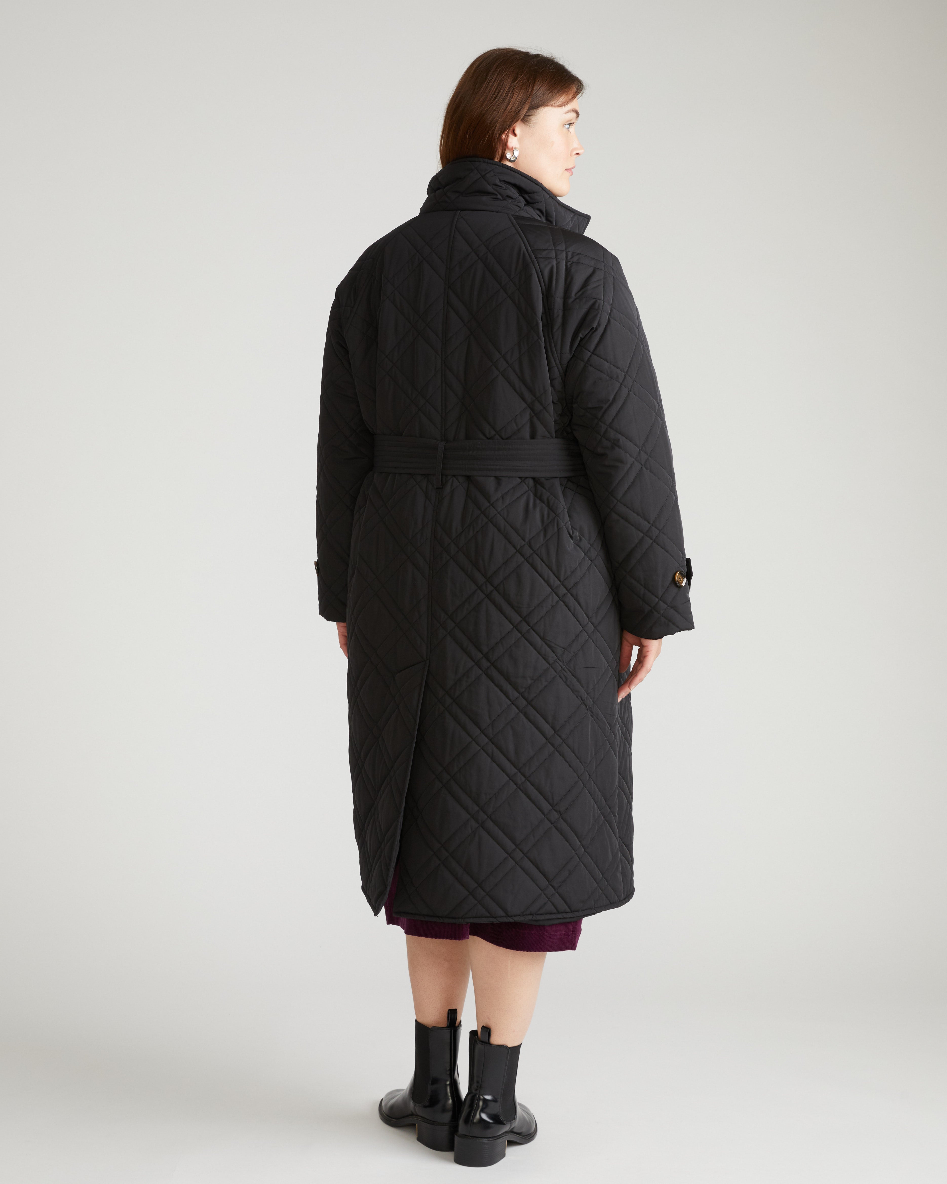 Nehra Quilted Coat - Black