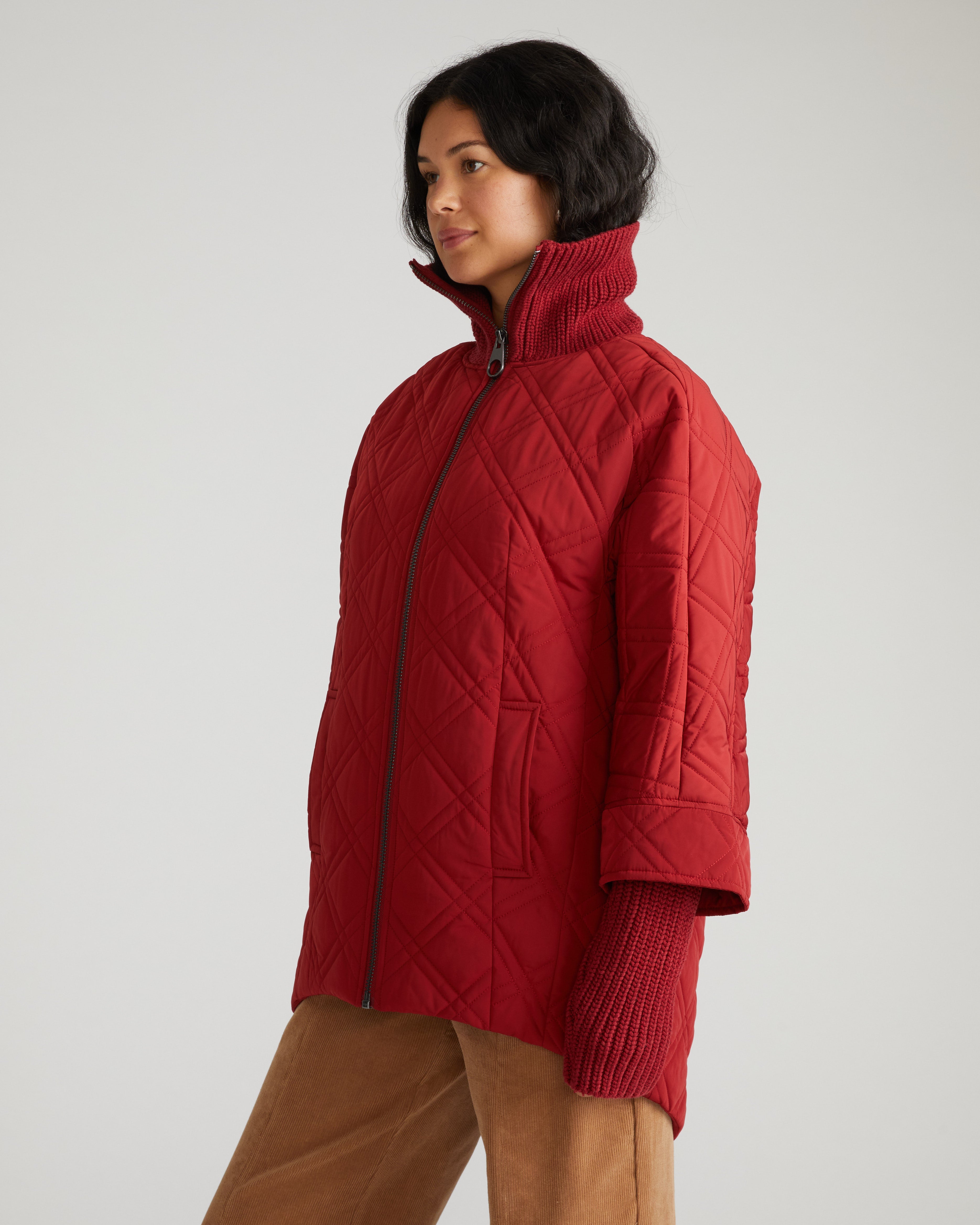 Arcadia Puffer Coat - Autumnal Red