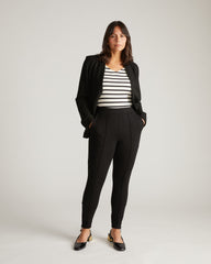 Moro Pintuck Pocket Ponte Pants - Black