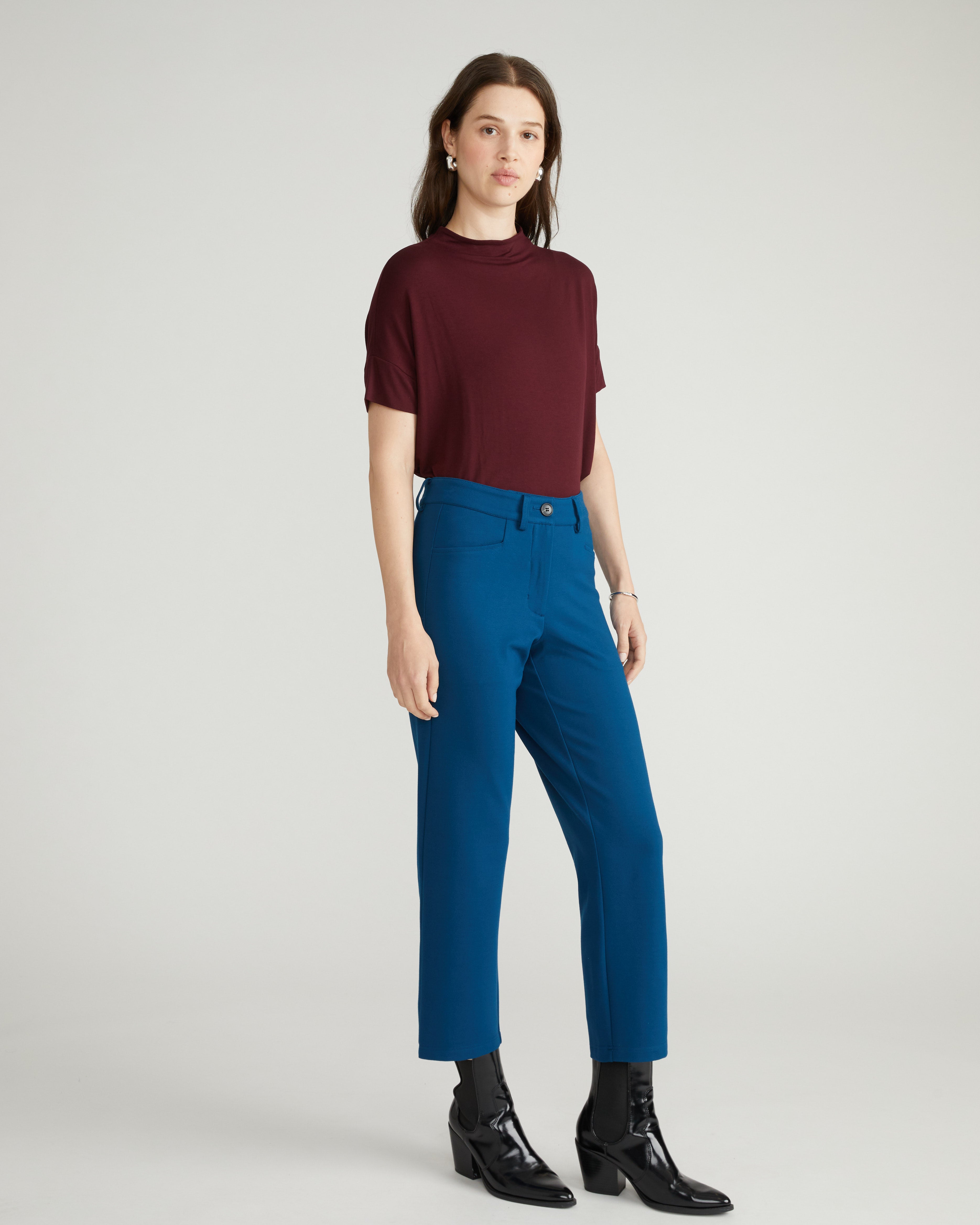 Cigarette Ponte Pants - Deep Teal