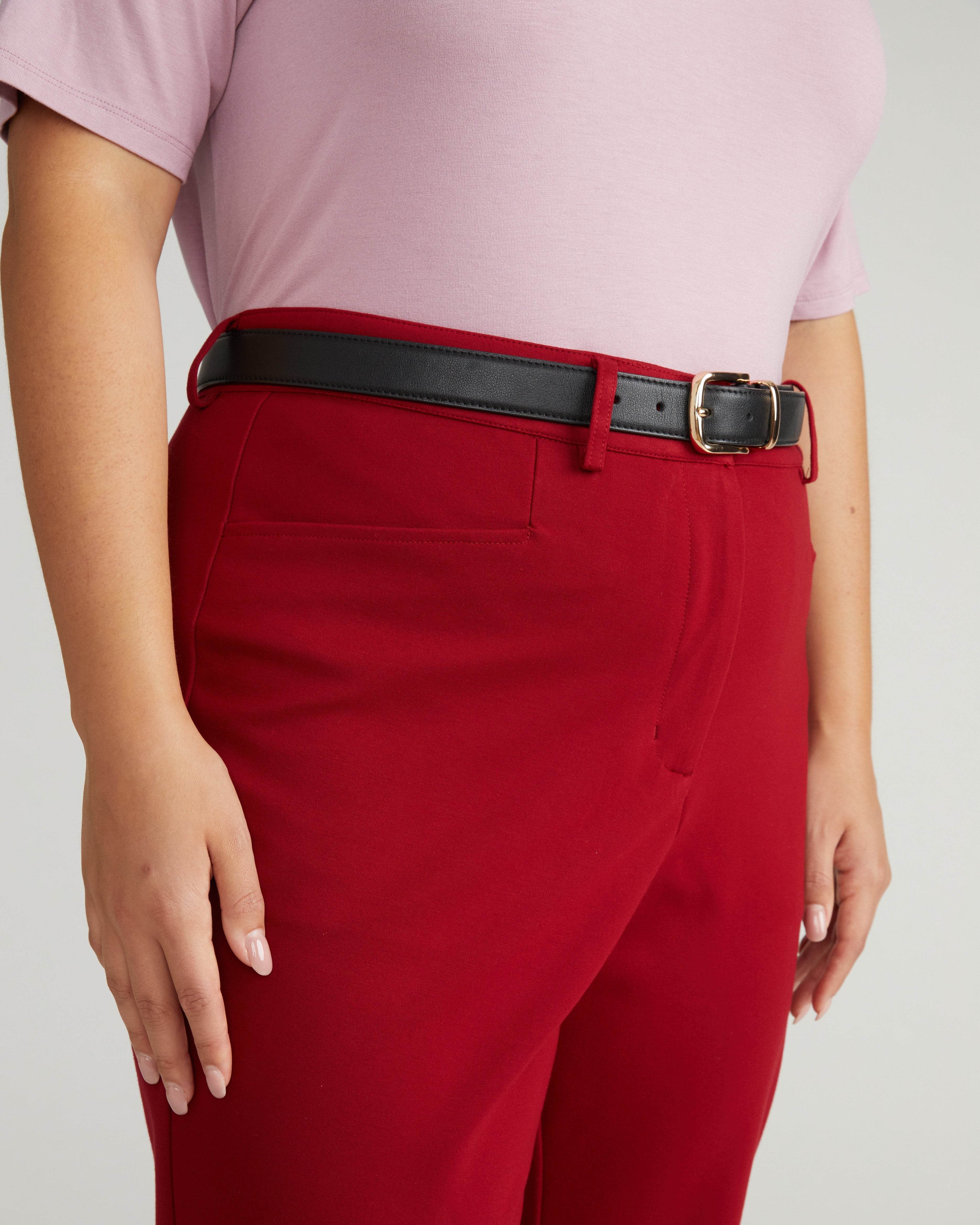 Cigarette Ponte Pants - Garnet