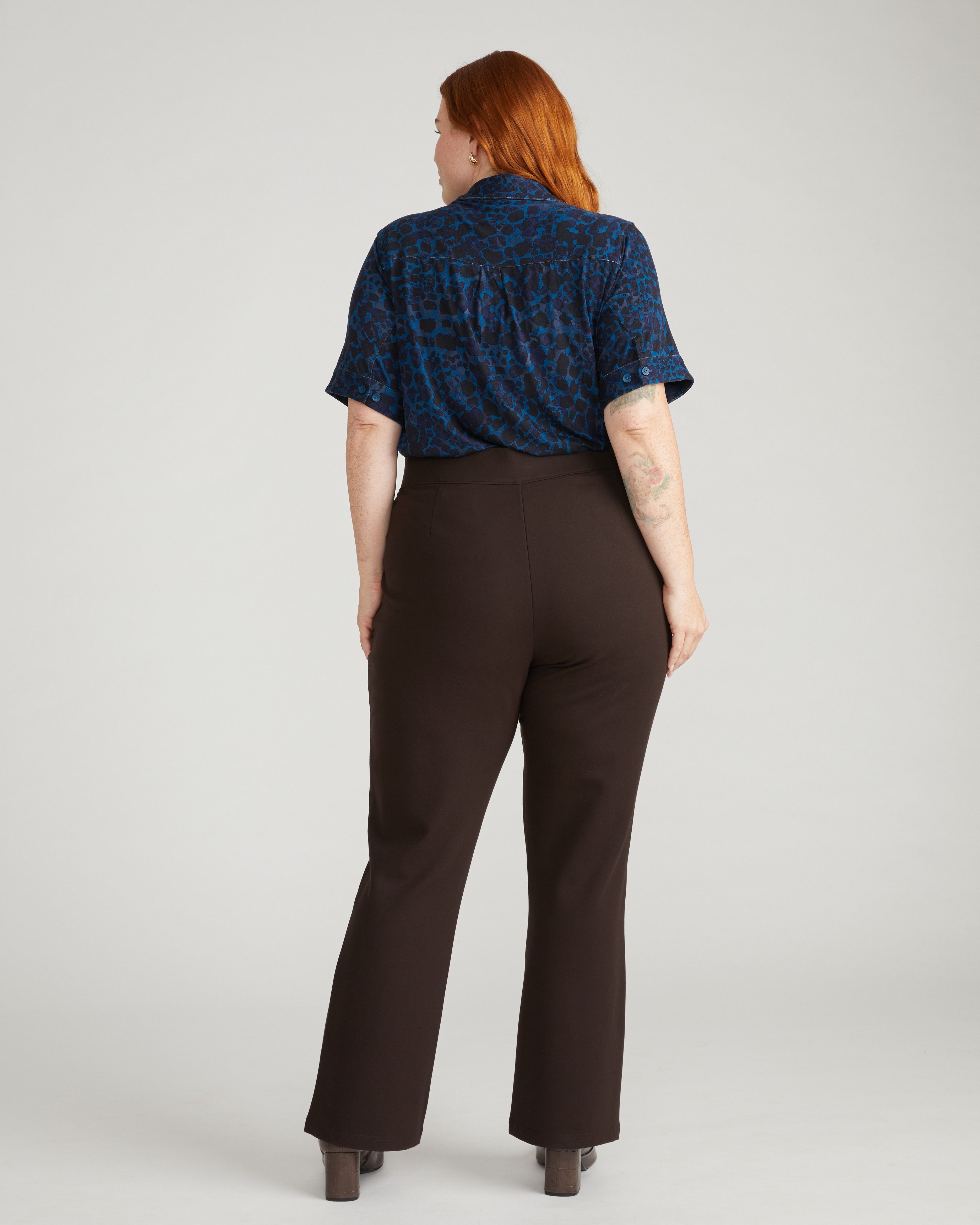Pull On Bootcut Ponte Pants - Espresso