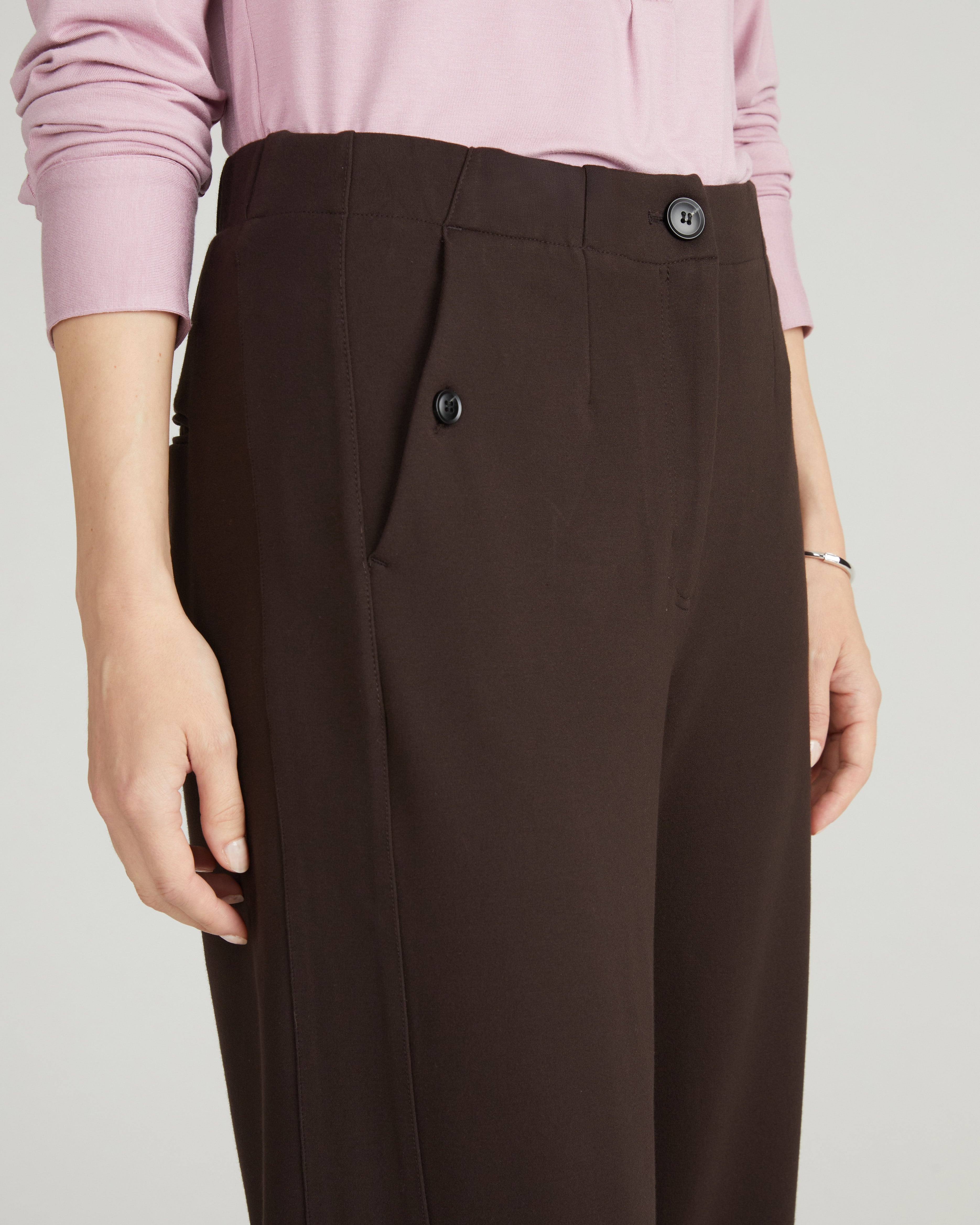 Audrey Tailored Ponte Pants - Espresso