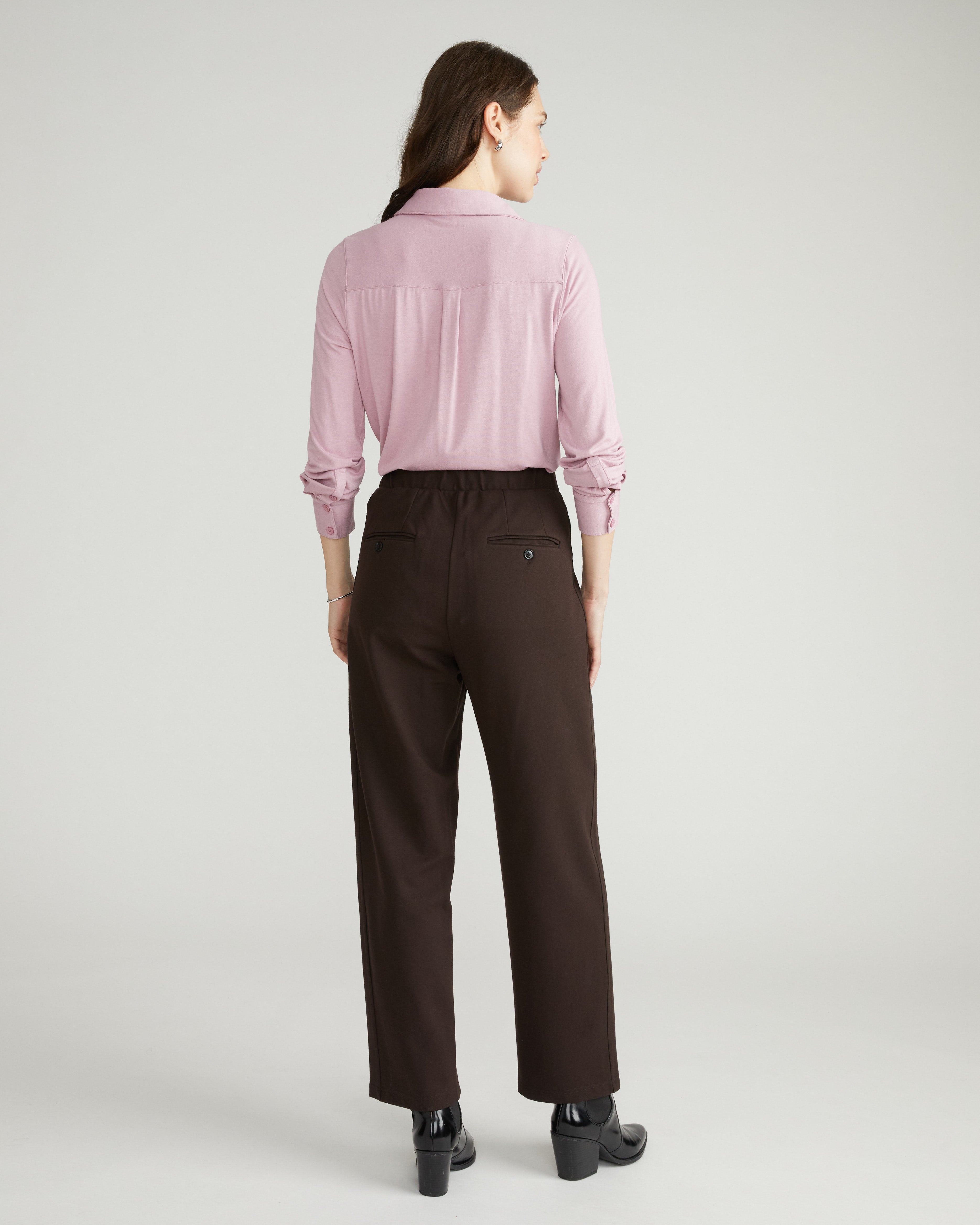 Audrey Tailored Ponte Pants - Espresso