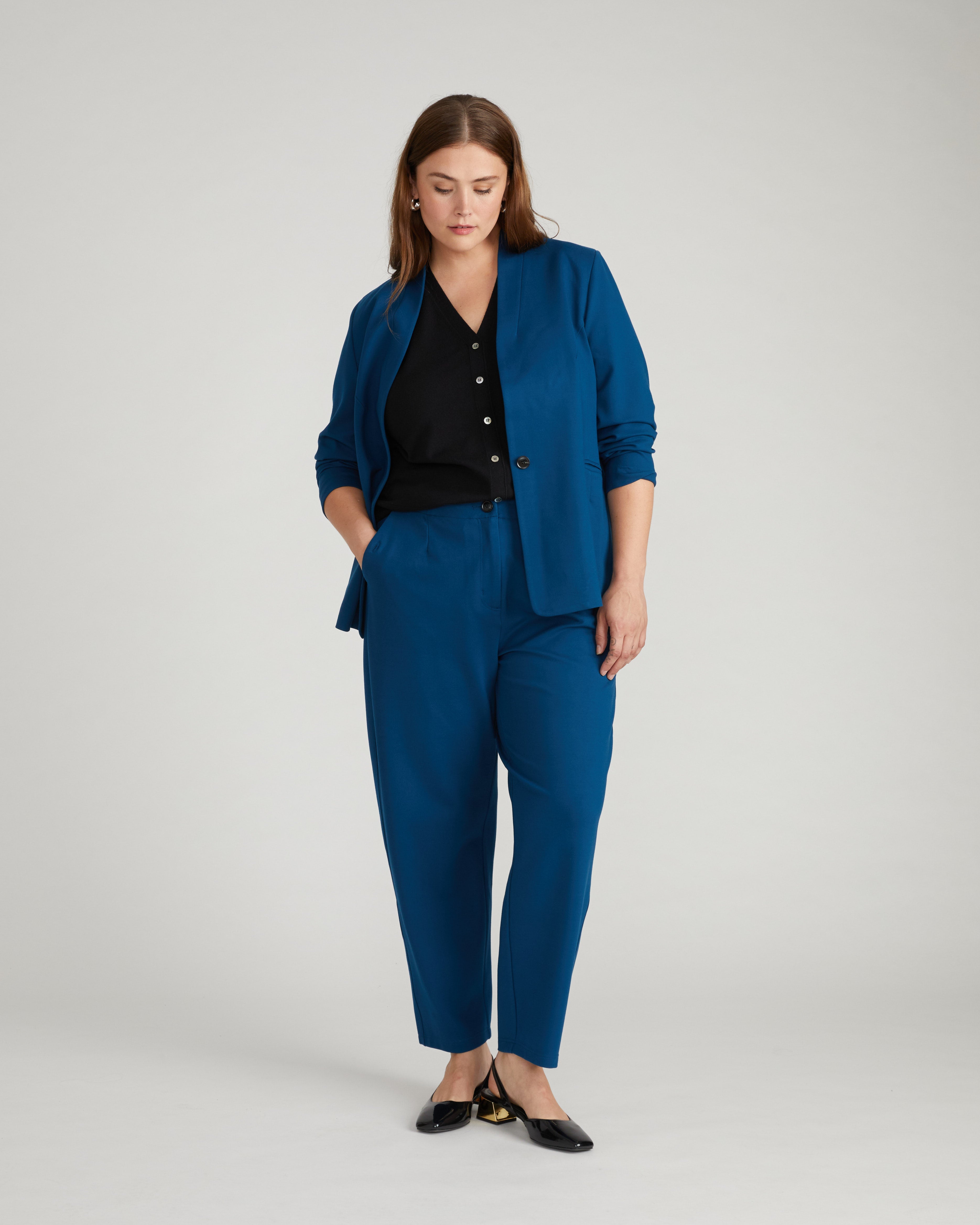 Audrey Tailored Ponte Pants - Deep Teal
