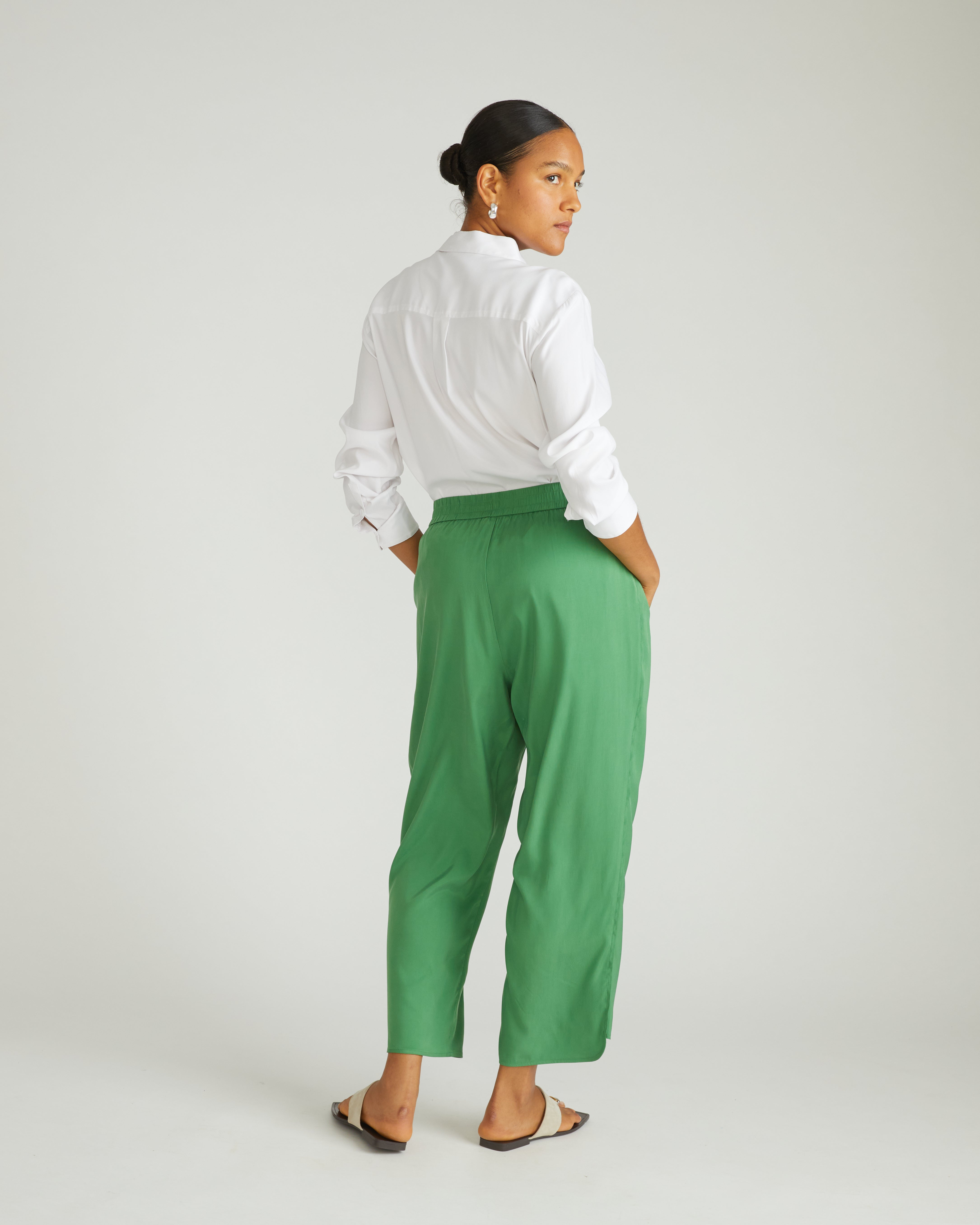 Cooling Stretch Cupro Pants - Clover
