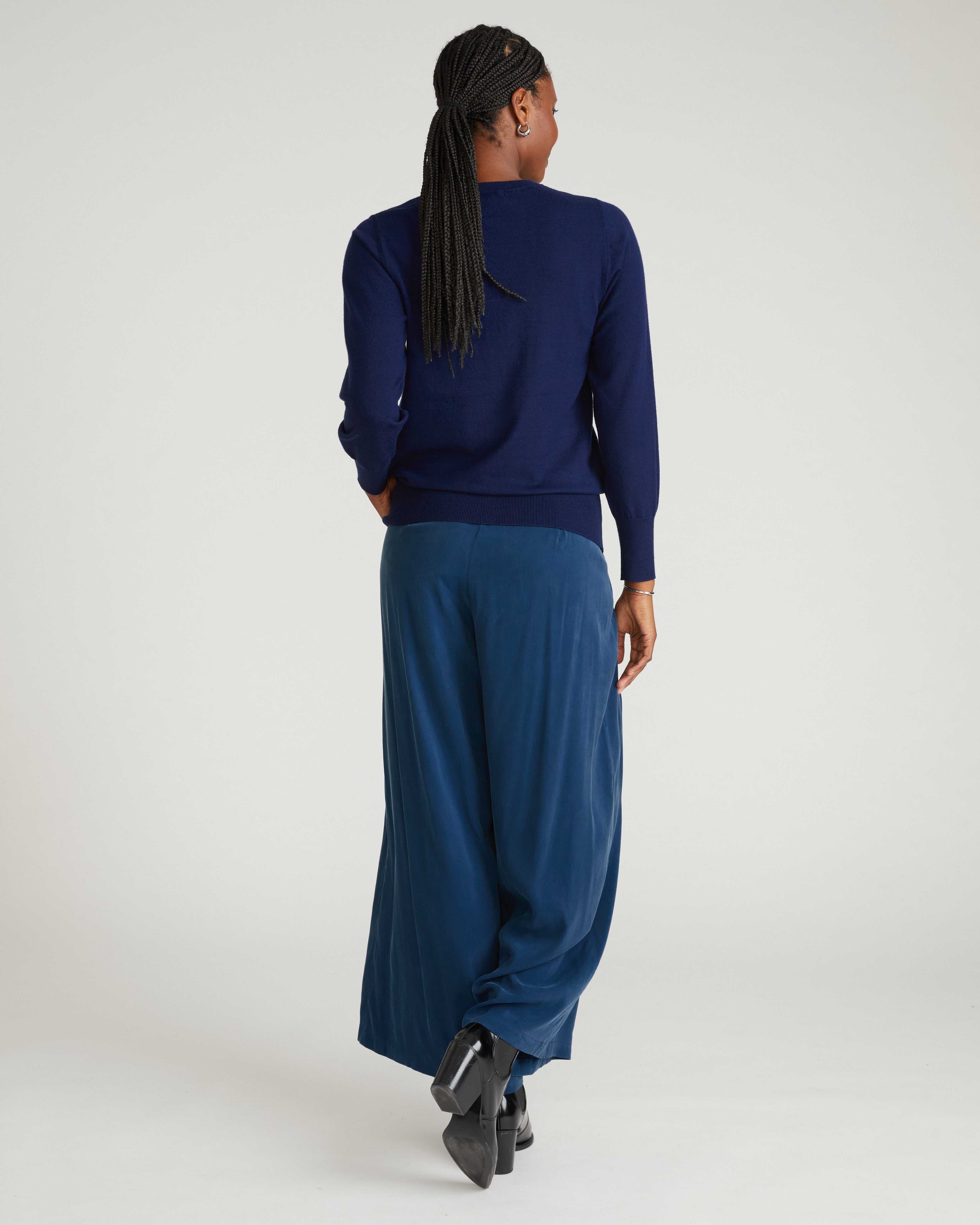 Palais Cooling Cupro Wide Leg Pant - Pageant Blue