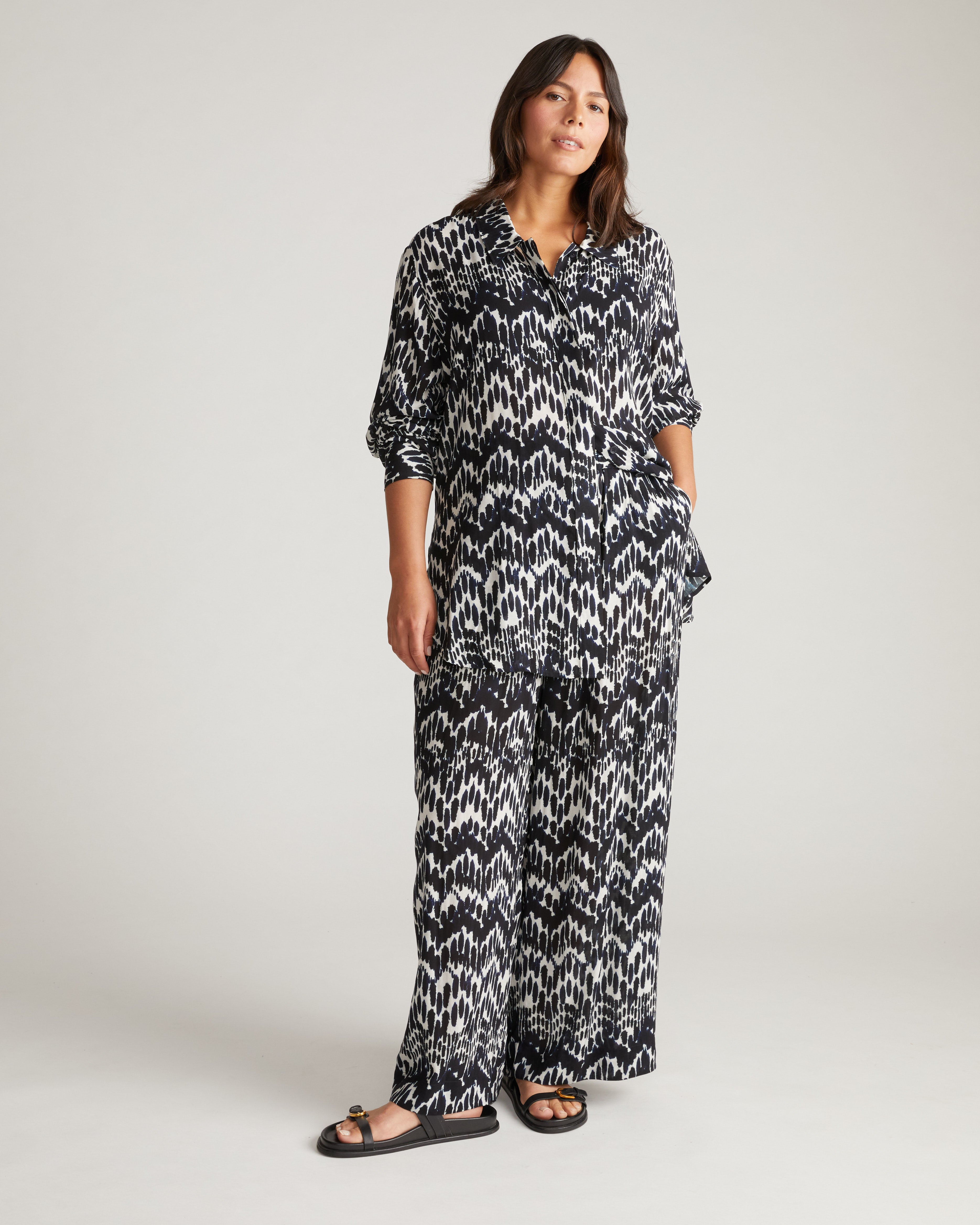 Verbena Voile Pants - Indigo Waterfall Print