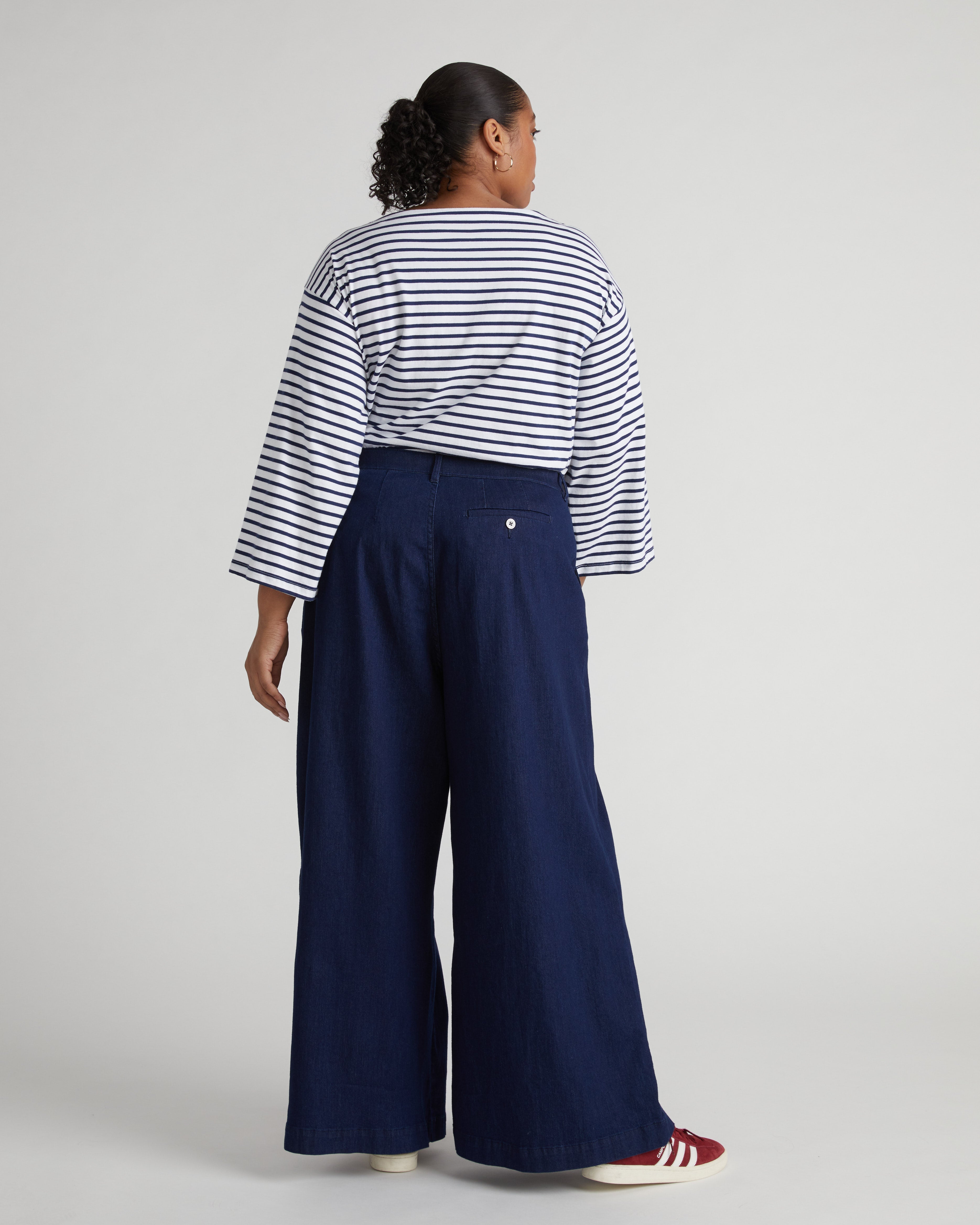 Denim Wide Leg Pant - Dark Indigo