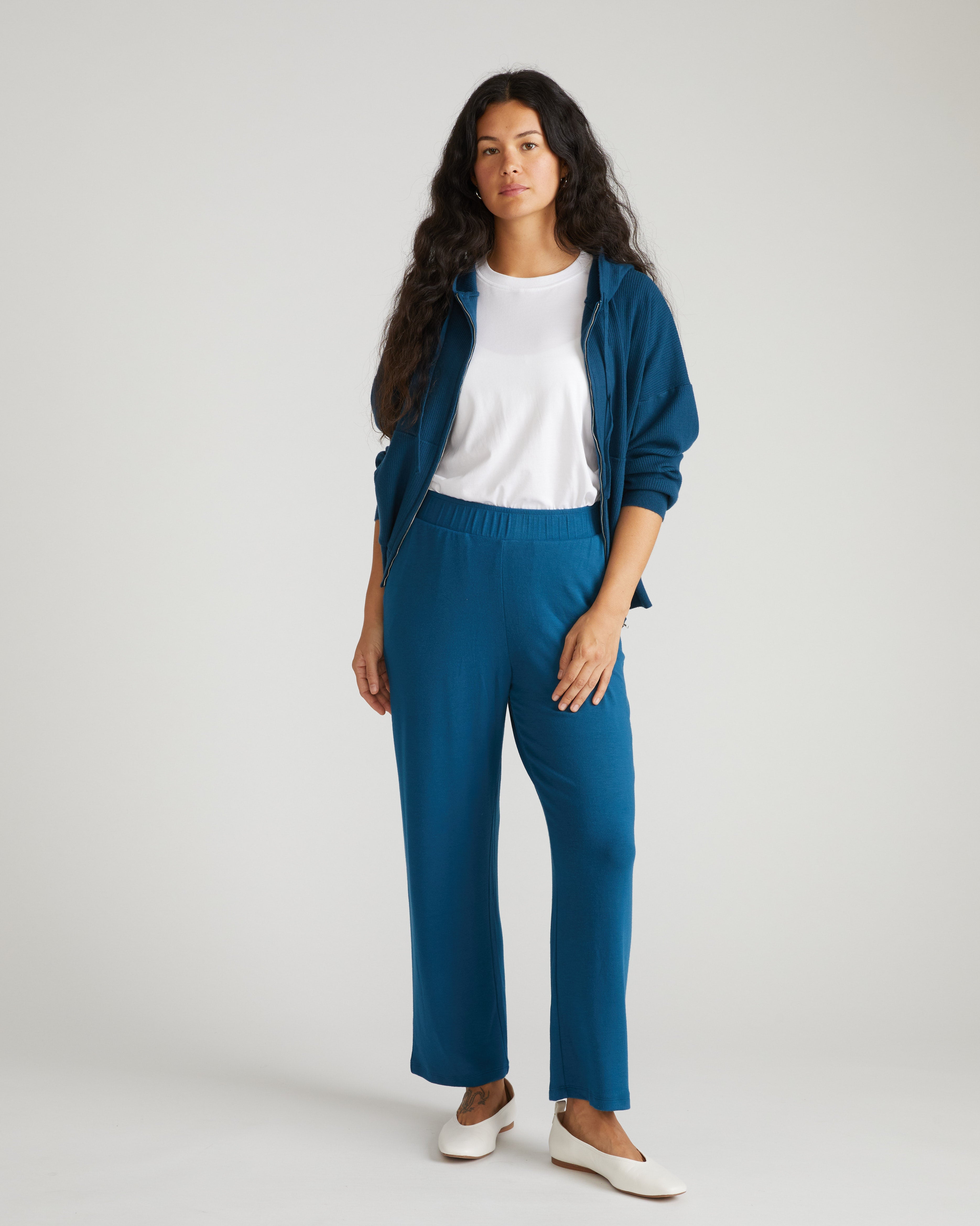 TravelKnit Relaxed Pants - Blue Teal