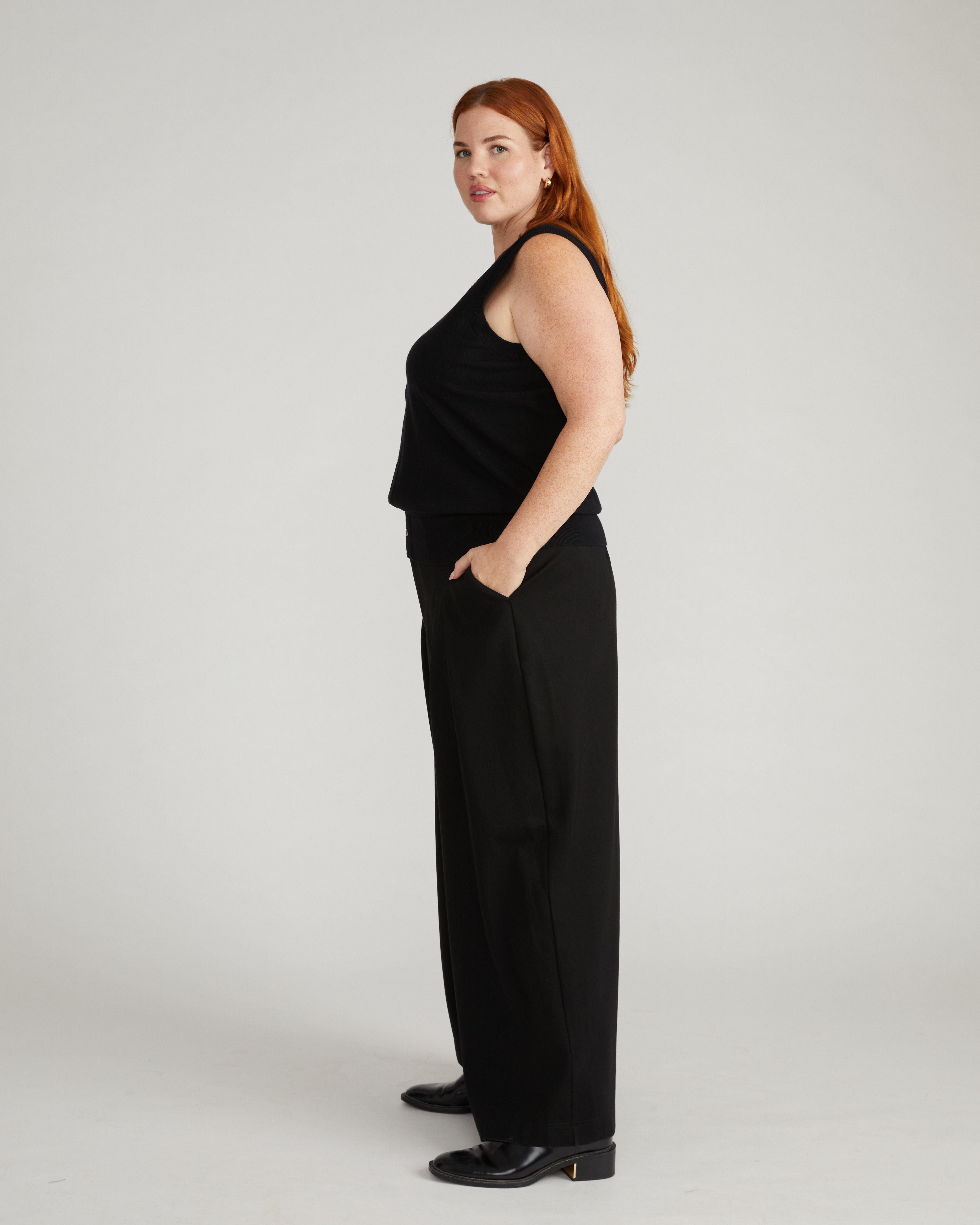 Palais Wide Leg Ponte Pants - Black