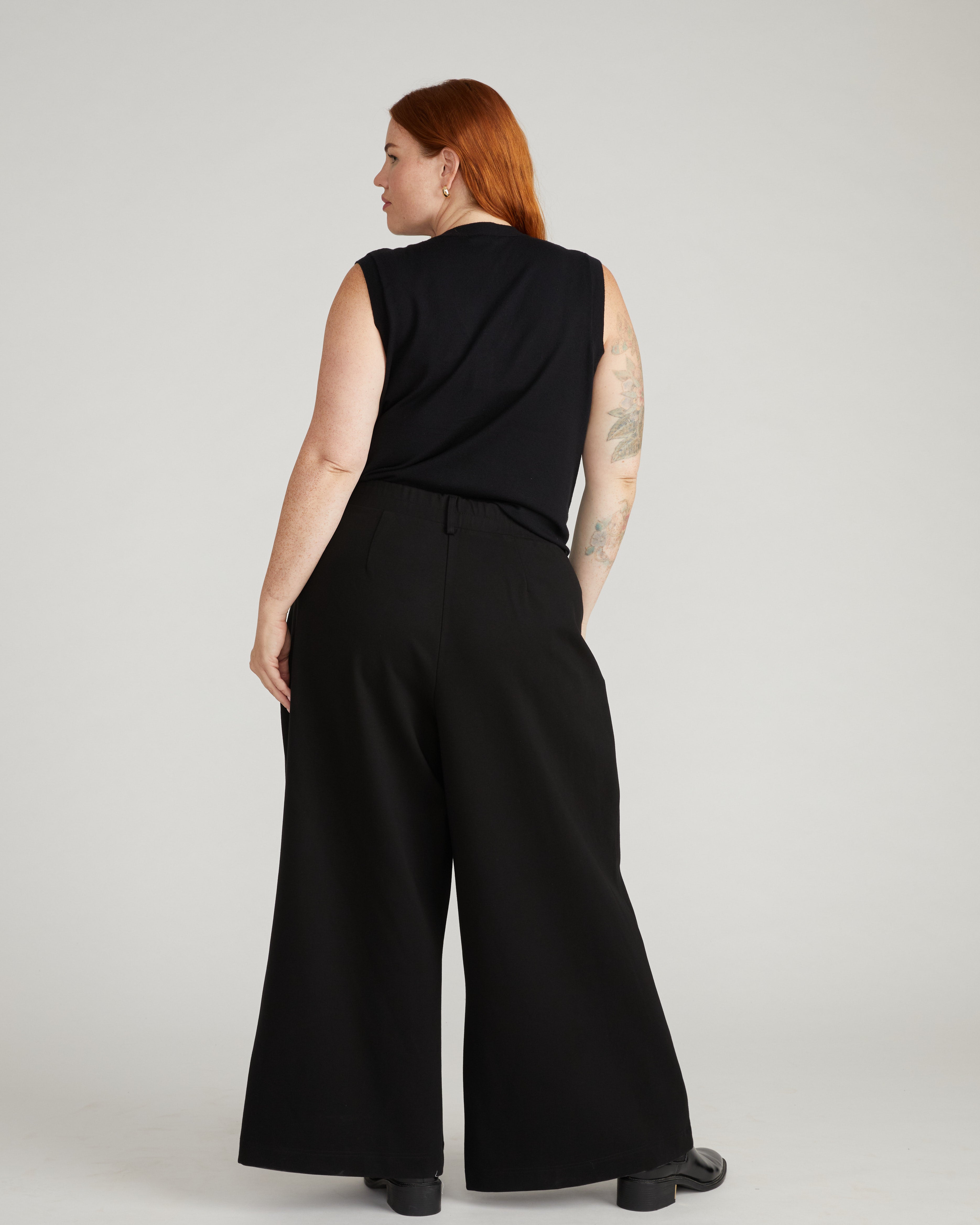 Palais Wide Leg Ponte Pants - Black