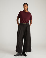 Palais Wide Leg Ponte Pants - Slate Pinstripe
