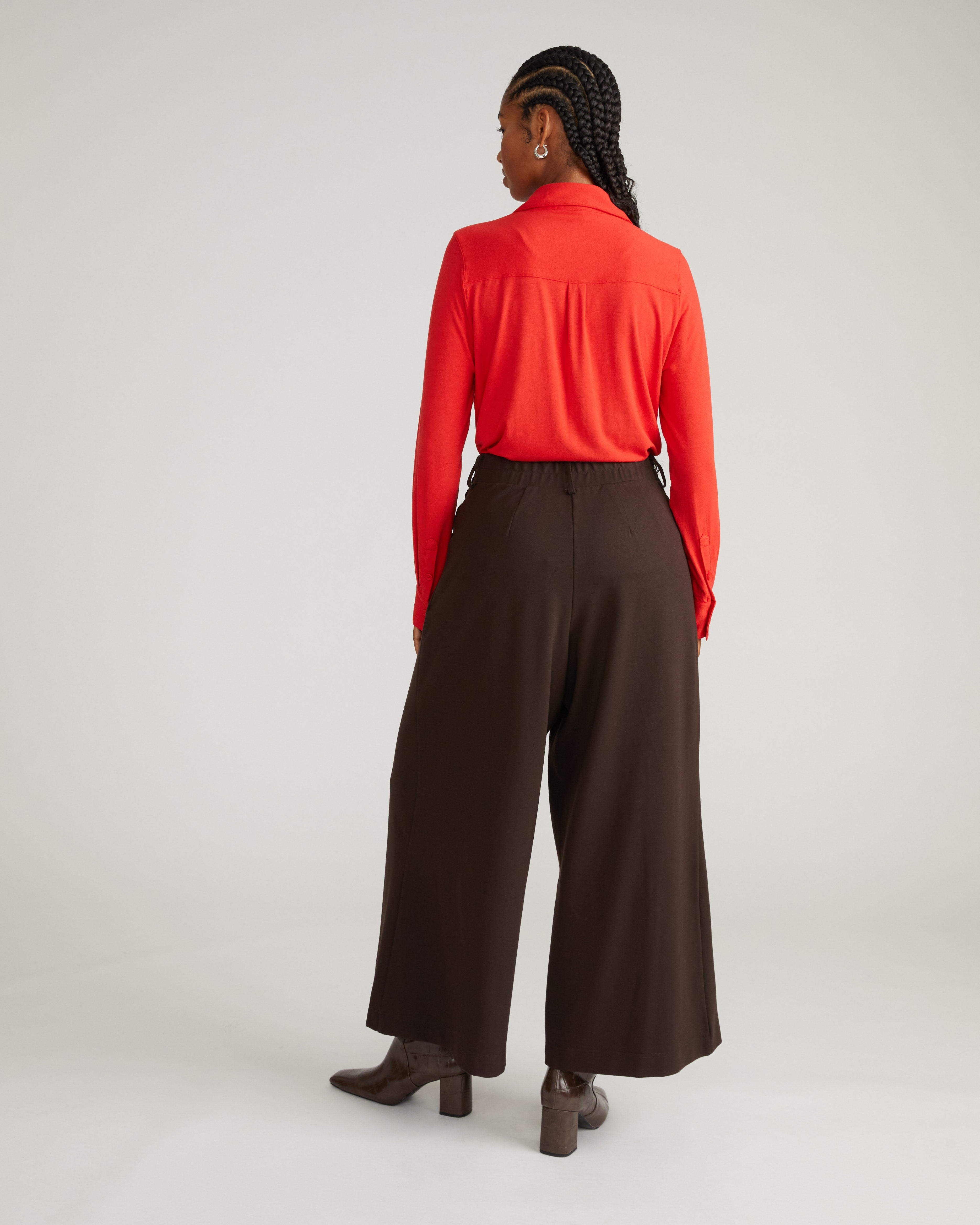 Palais Wide Leg Ponte Pants - Espresso