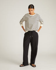 Straight Leg French Terry Sweatpants - Black