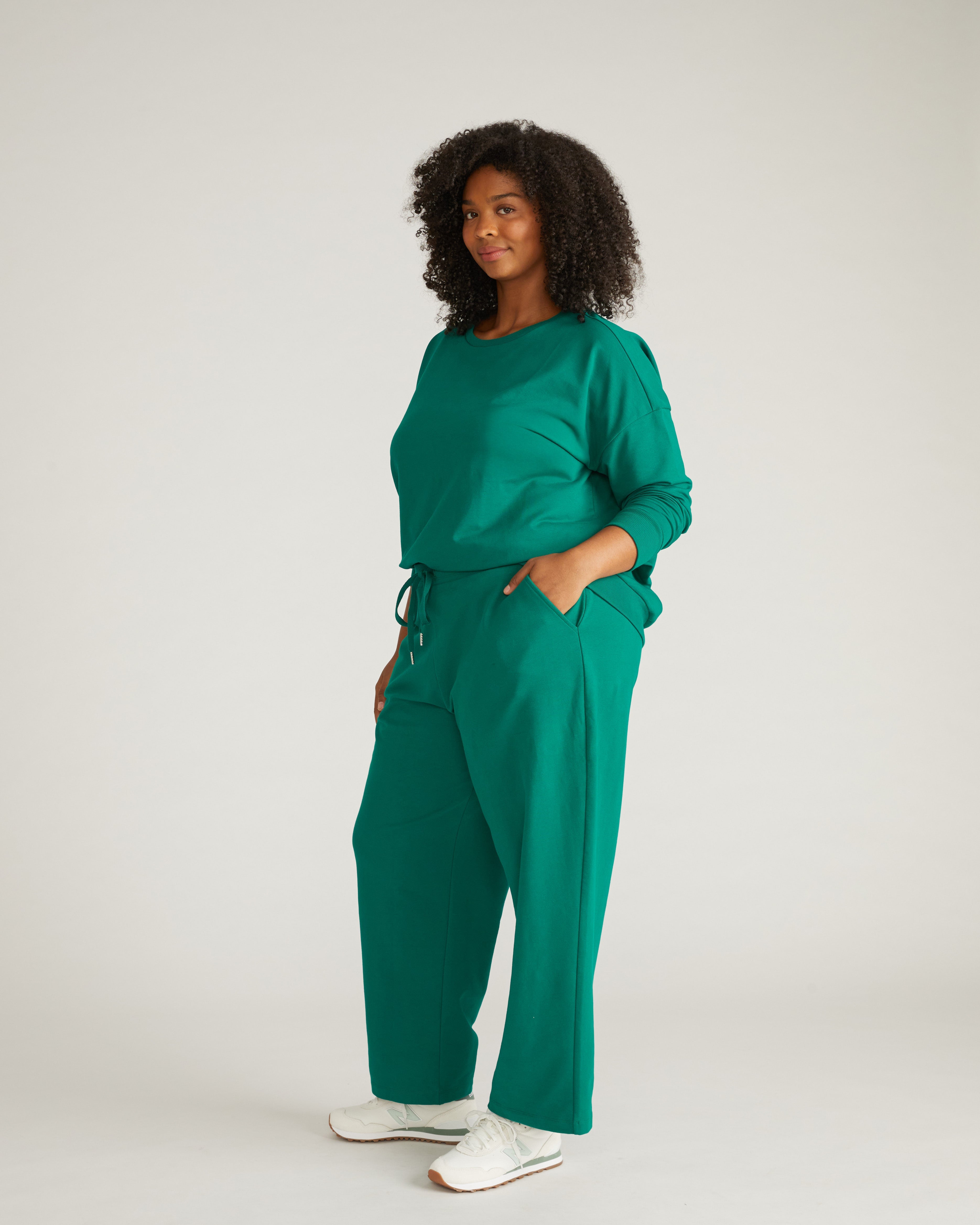 Straight Leg French Terry Sweatpants - Aventurine