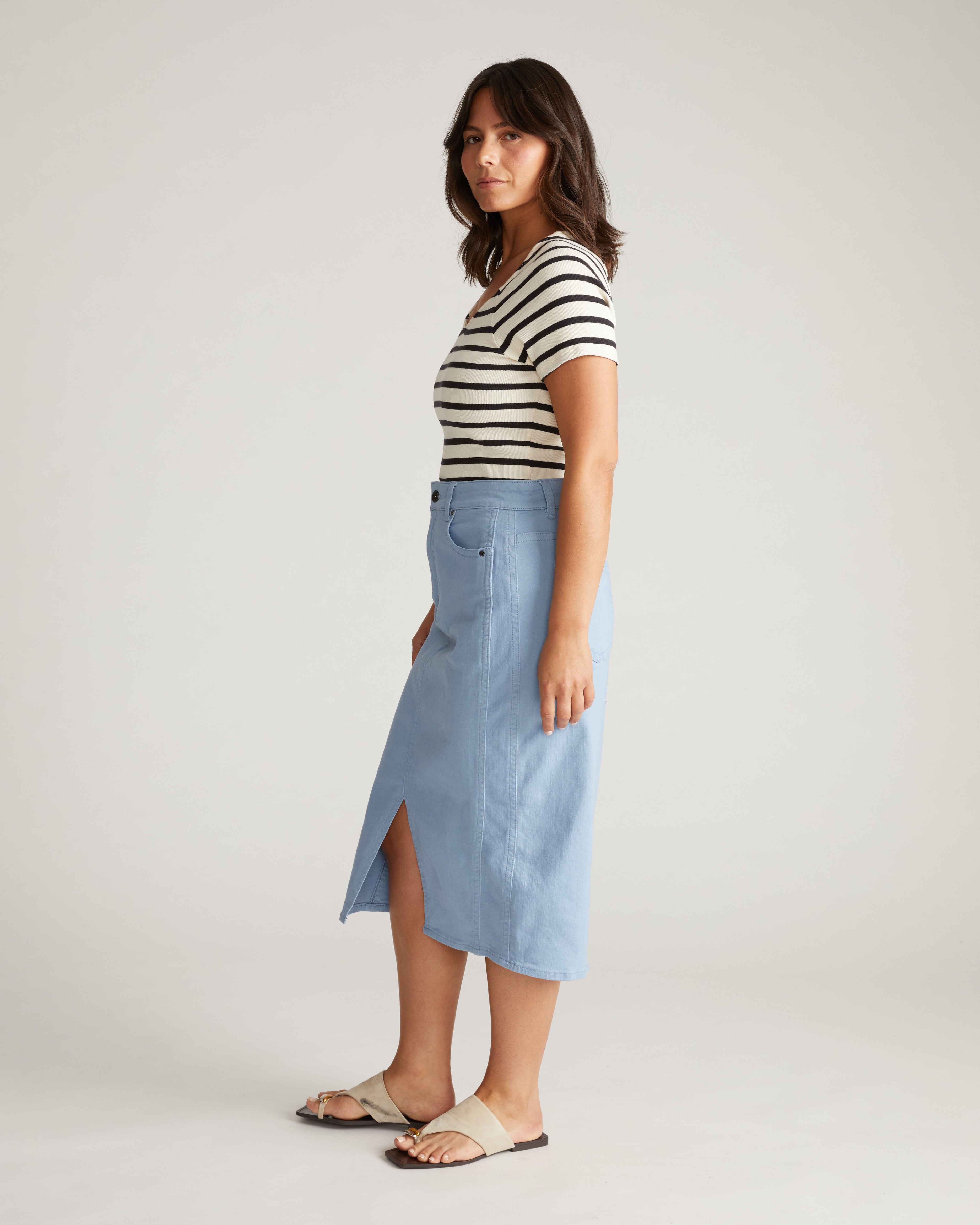Dakota Denim Skirt - Clear Sky