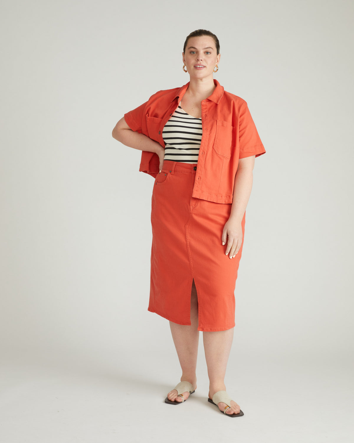 Dakota Denim Skirt - Coral Reef