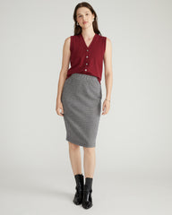 Danube Ponte Skirt - Herringbone Tweed