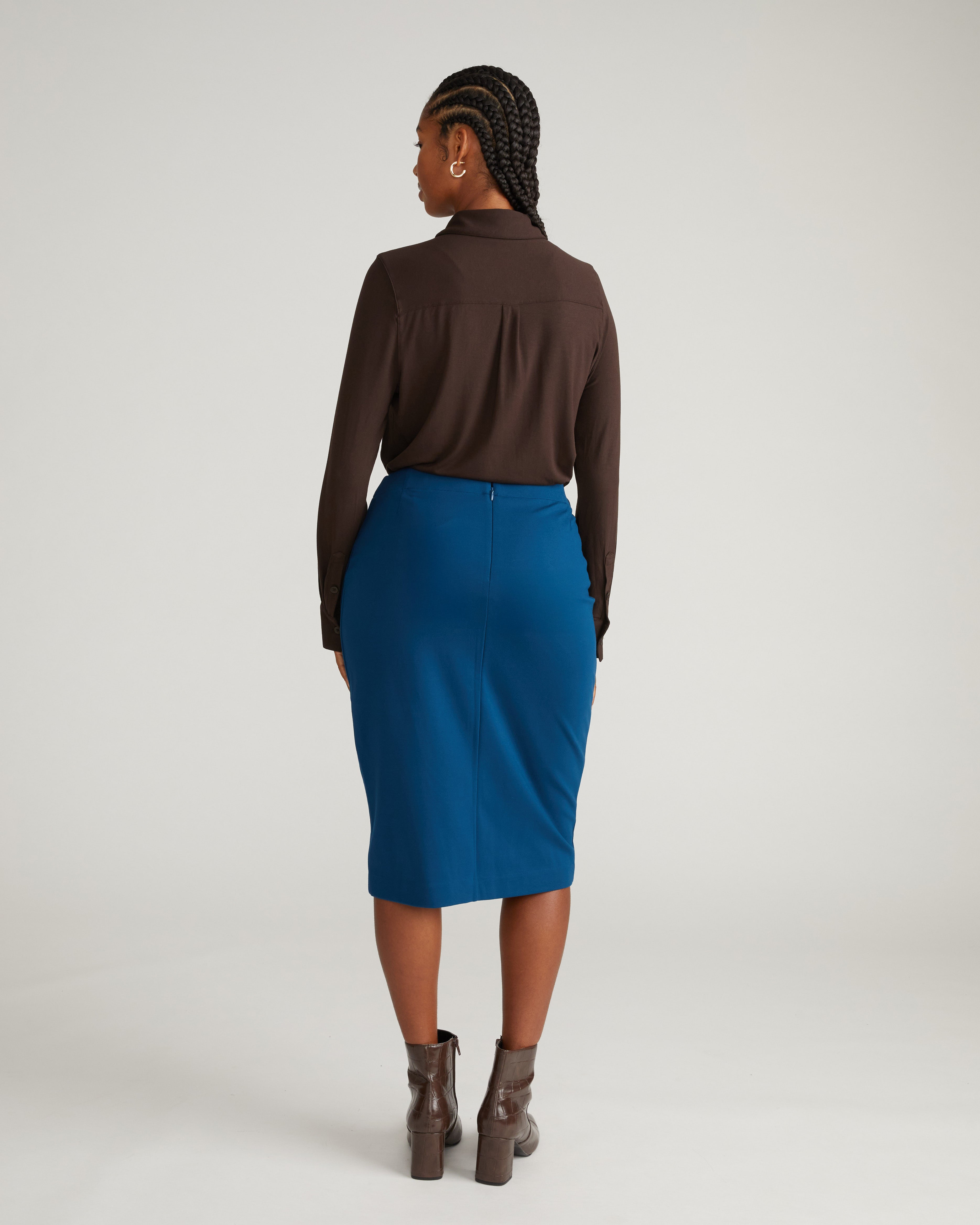 Anya Ponte Skirt - Deep Teal
