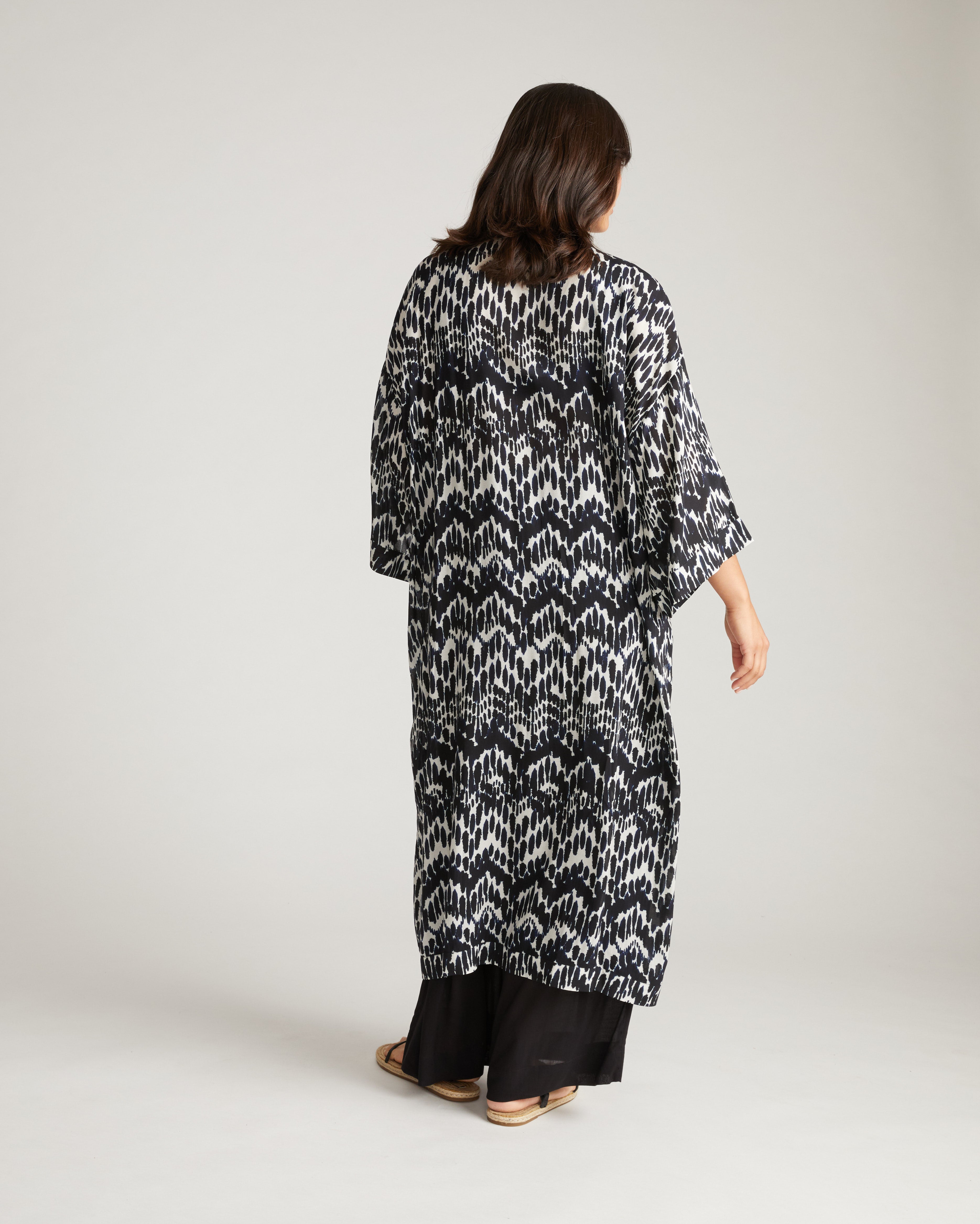 Kiani Voile Robe - Indigo Waterfall Print