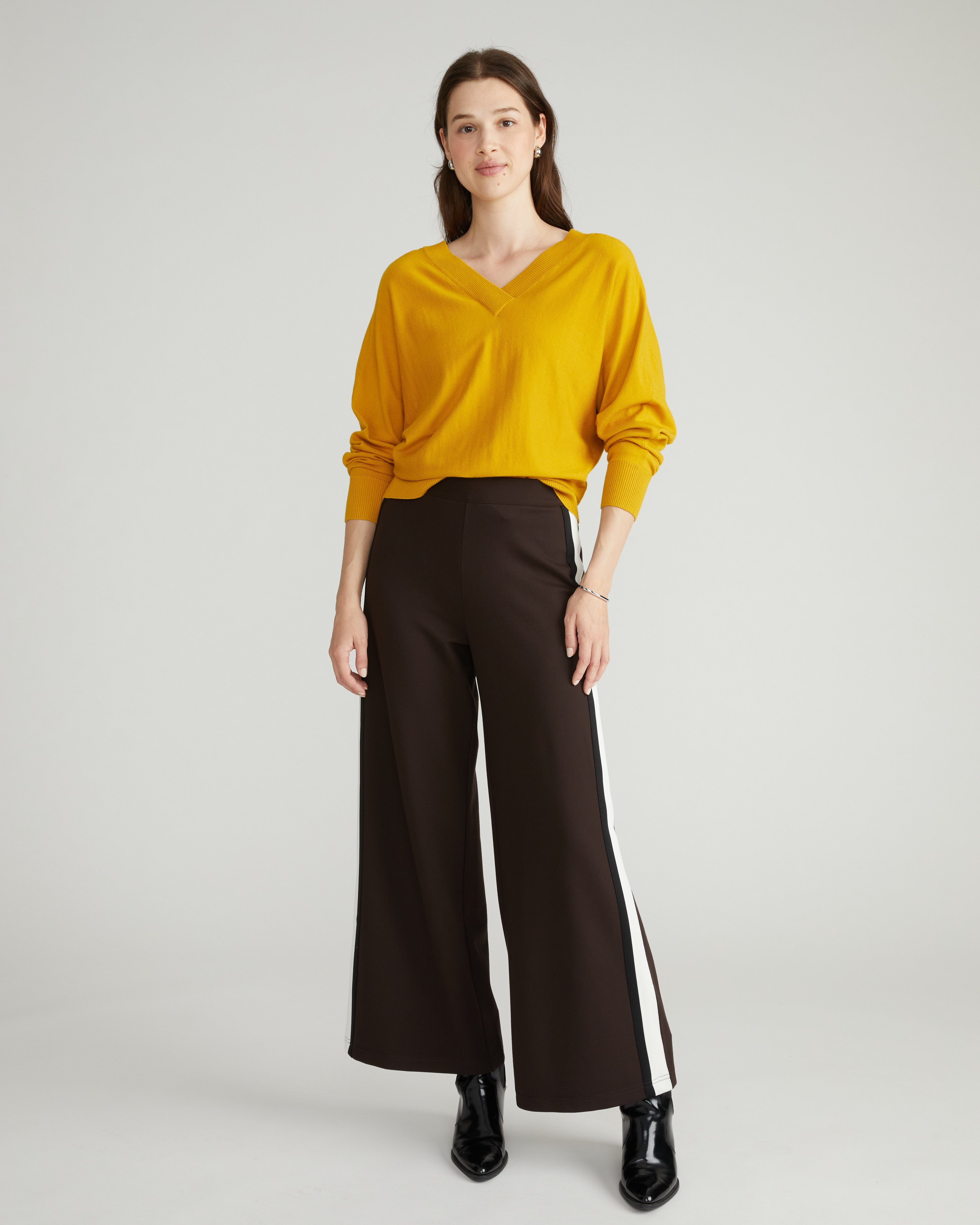 Savvy Fine Knit Sweater Blouse - Mustard