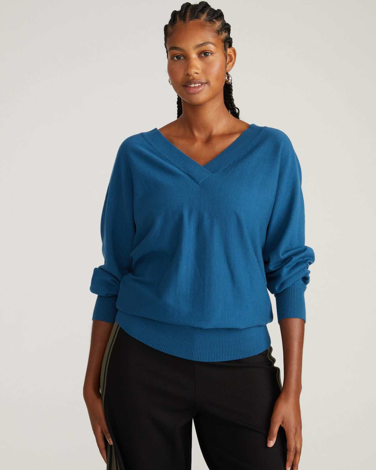 Savvy Fine Knit Sweater Blouse - Deep Teal