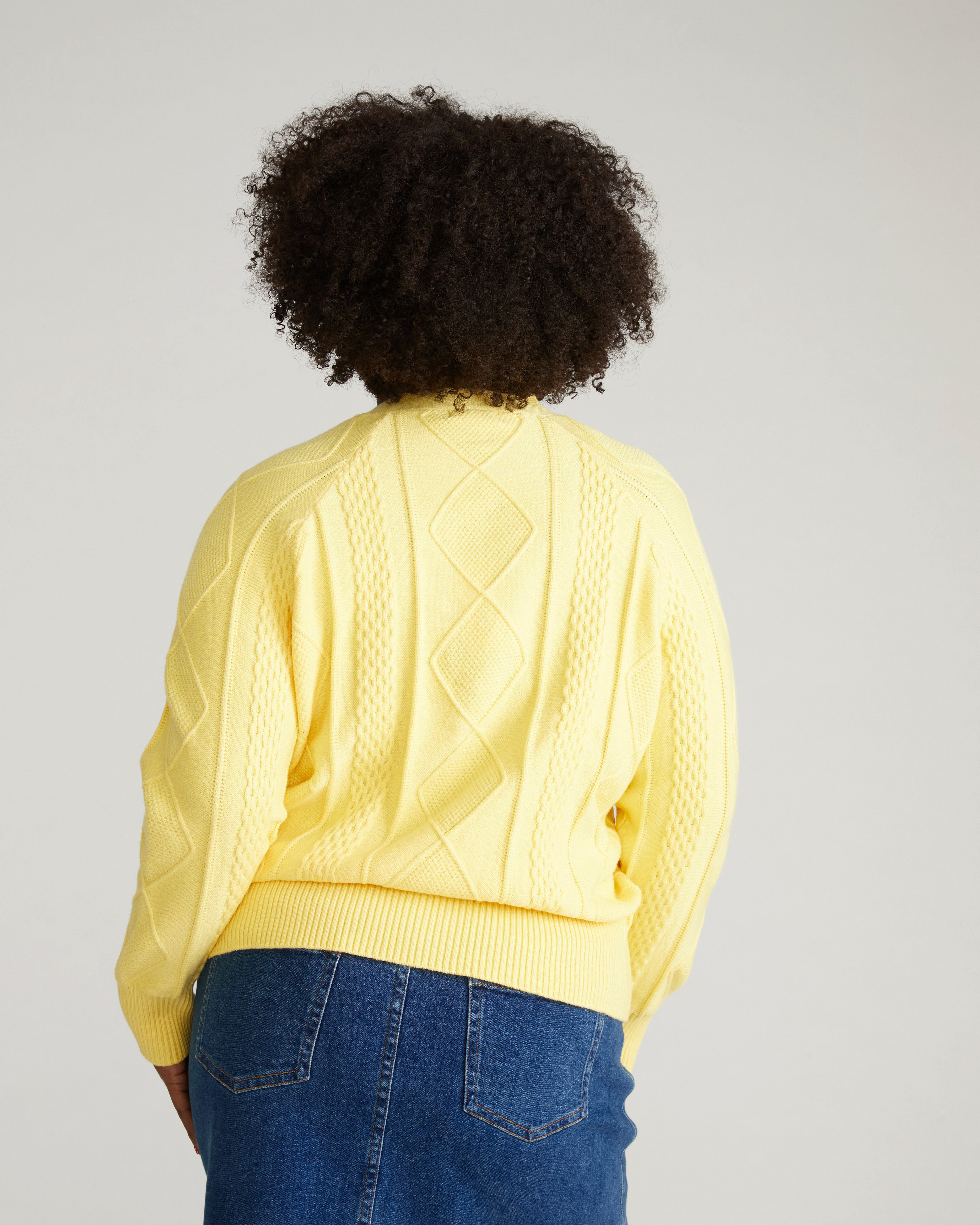 Cable Knit Cardigan - Banana Pudding