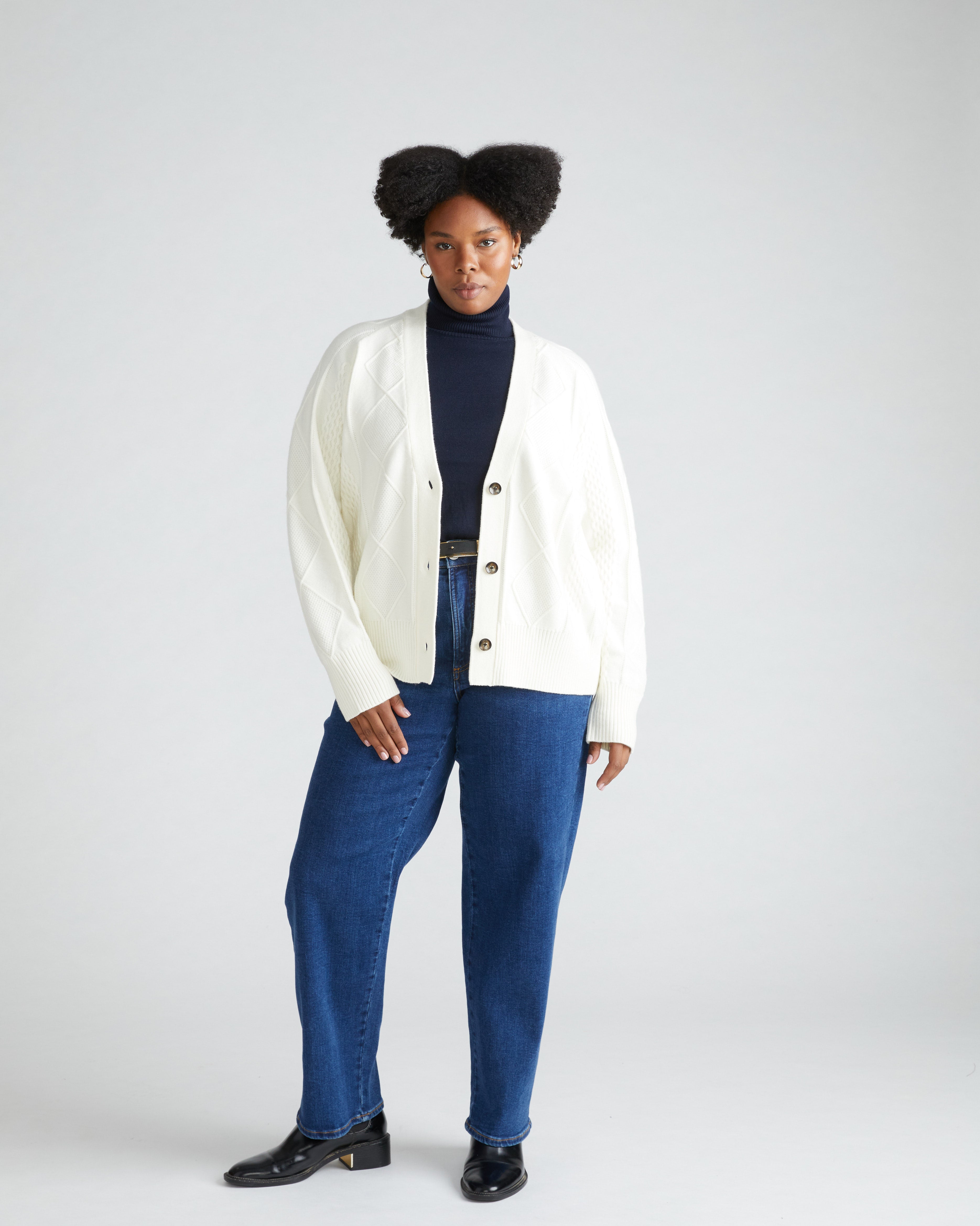 Cable Knit Cardigan - Cream