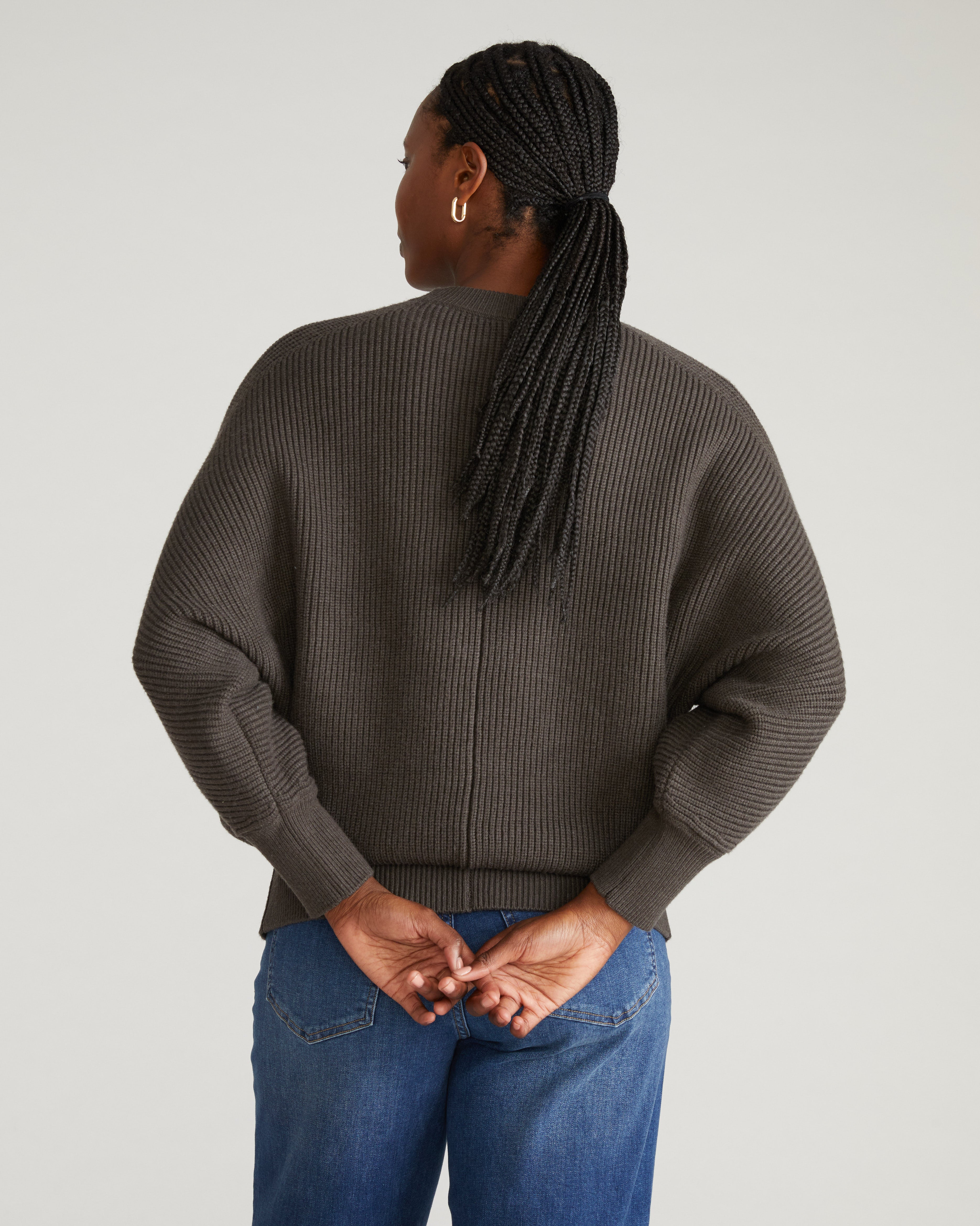Better-Than-Wool Dolman Sweater - Graphite
