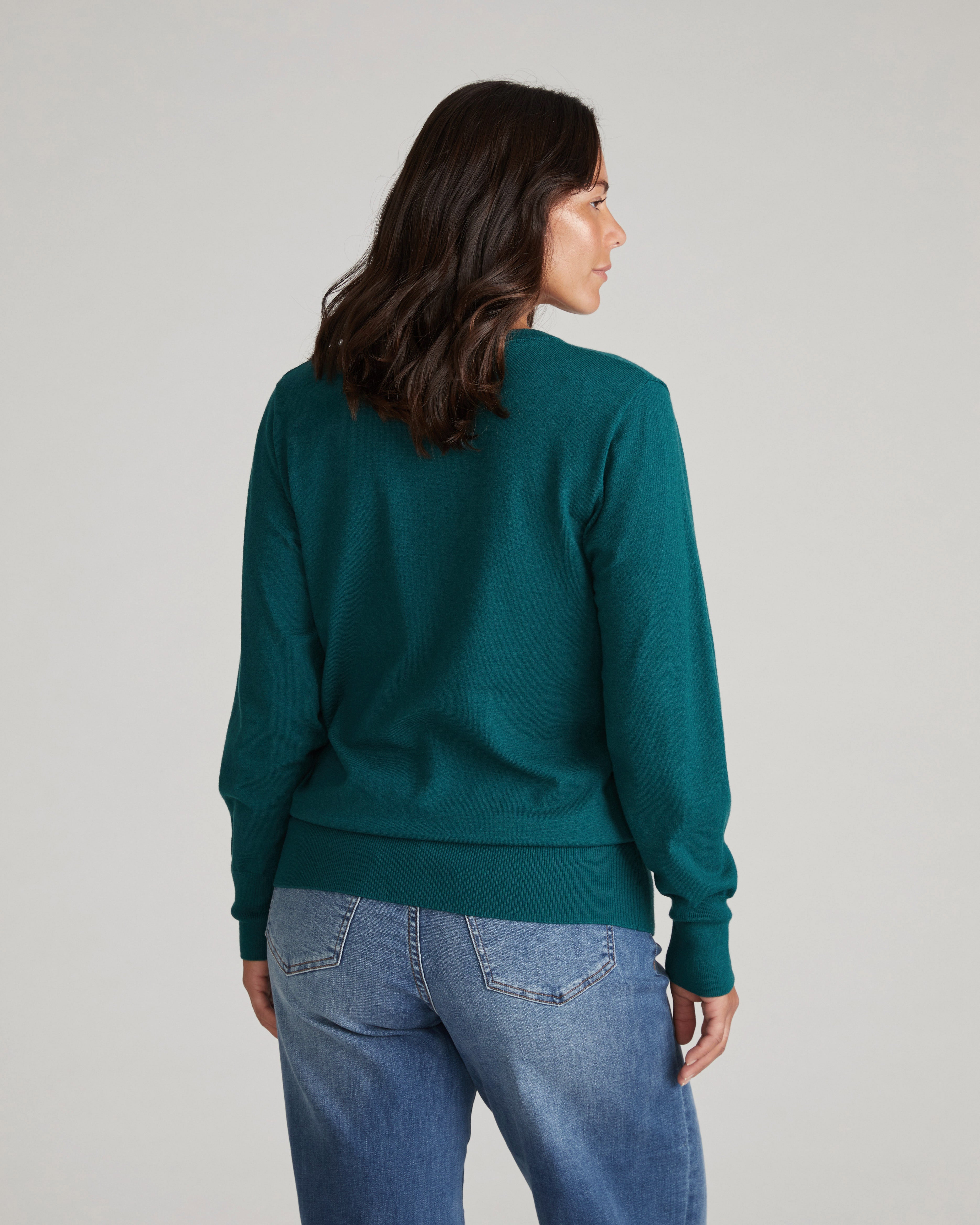 Savvy Fine Knit V Sweater - Botanic