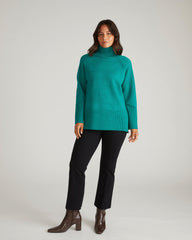 Better-Than-Wool Oversize Turtleneck Sweater - Green Tourmaline