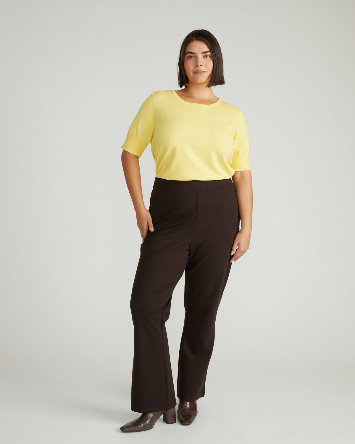 Savvy Fine Knit Sweater Top - Banana Pudding