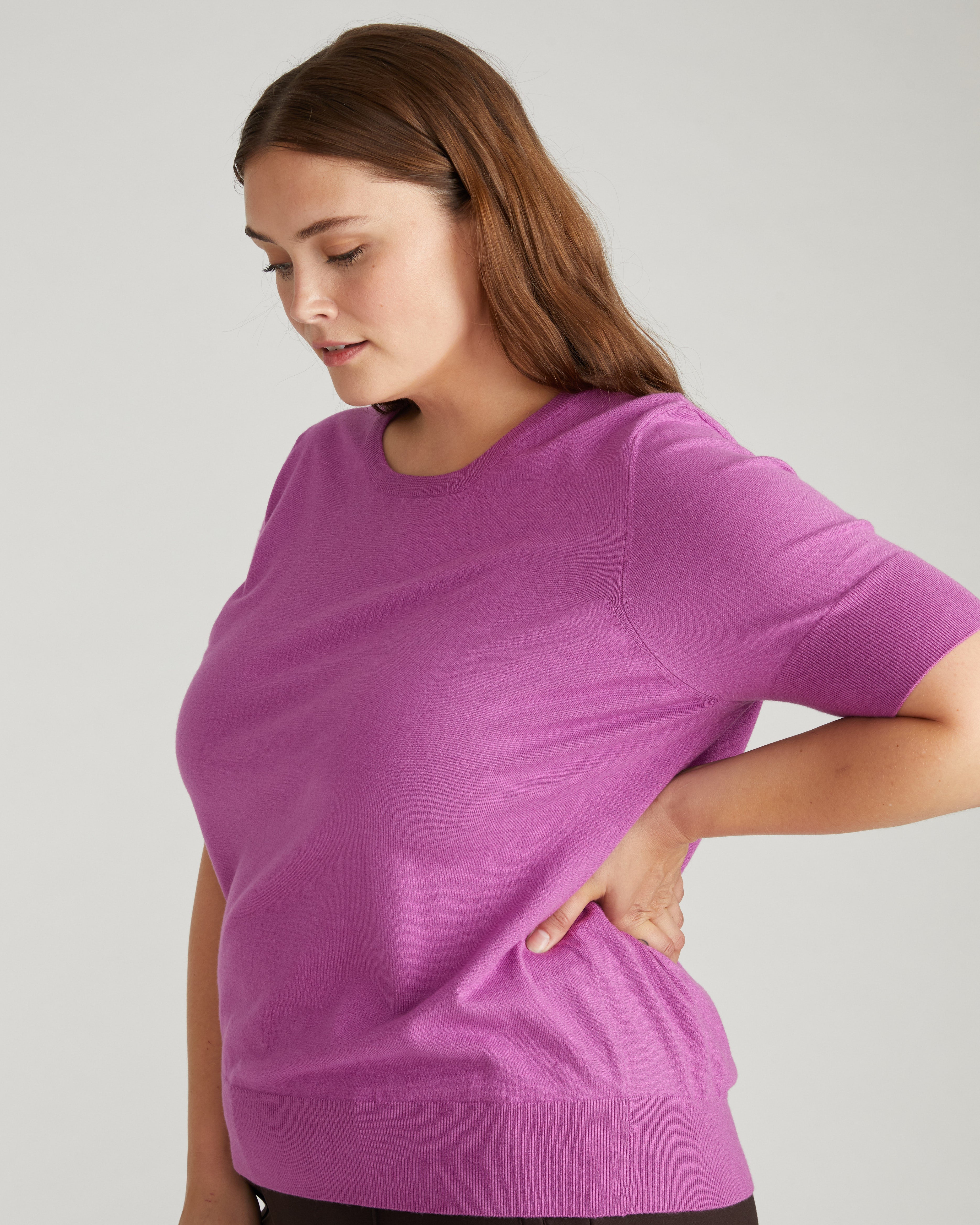 Savvy Fine Knit Sweater Top - Purple Vision