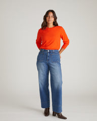 Savvy Fine Knit Crew Sweater - Poppy