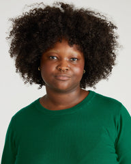 Savvy Fine Knit Crew Sweater - Mineral Green