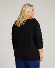 Noomi Cold Shoulder Sweater - Black