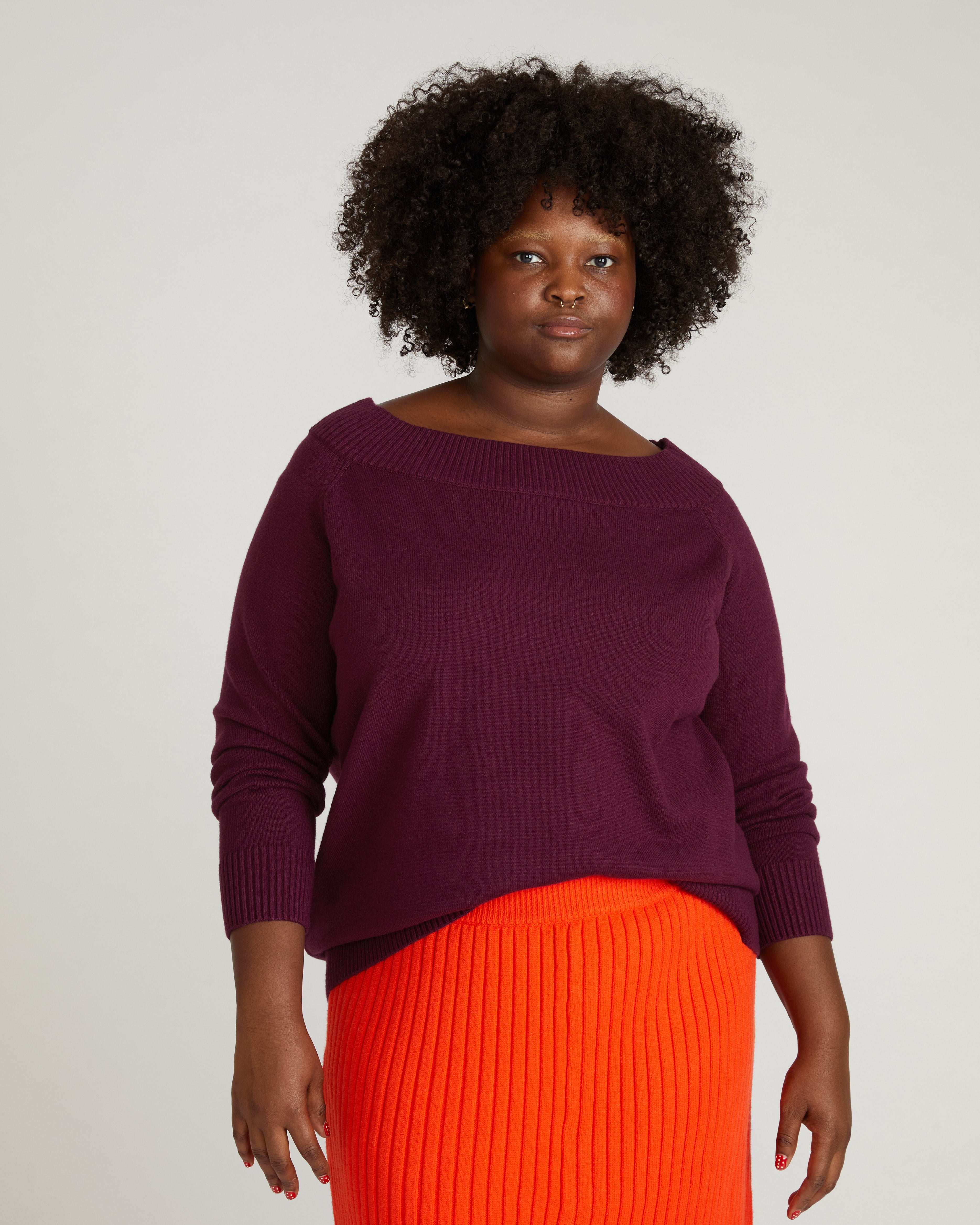 Noomi Cold Shoulder Sweater - Gamay