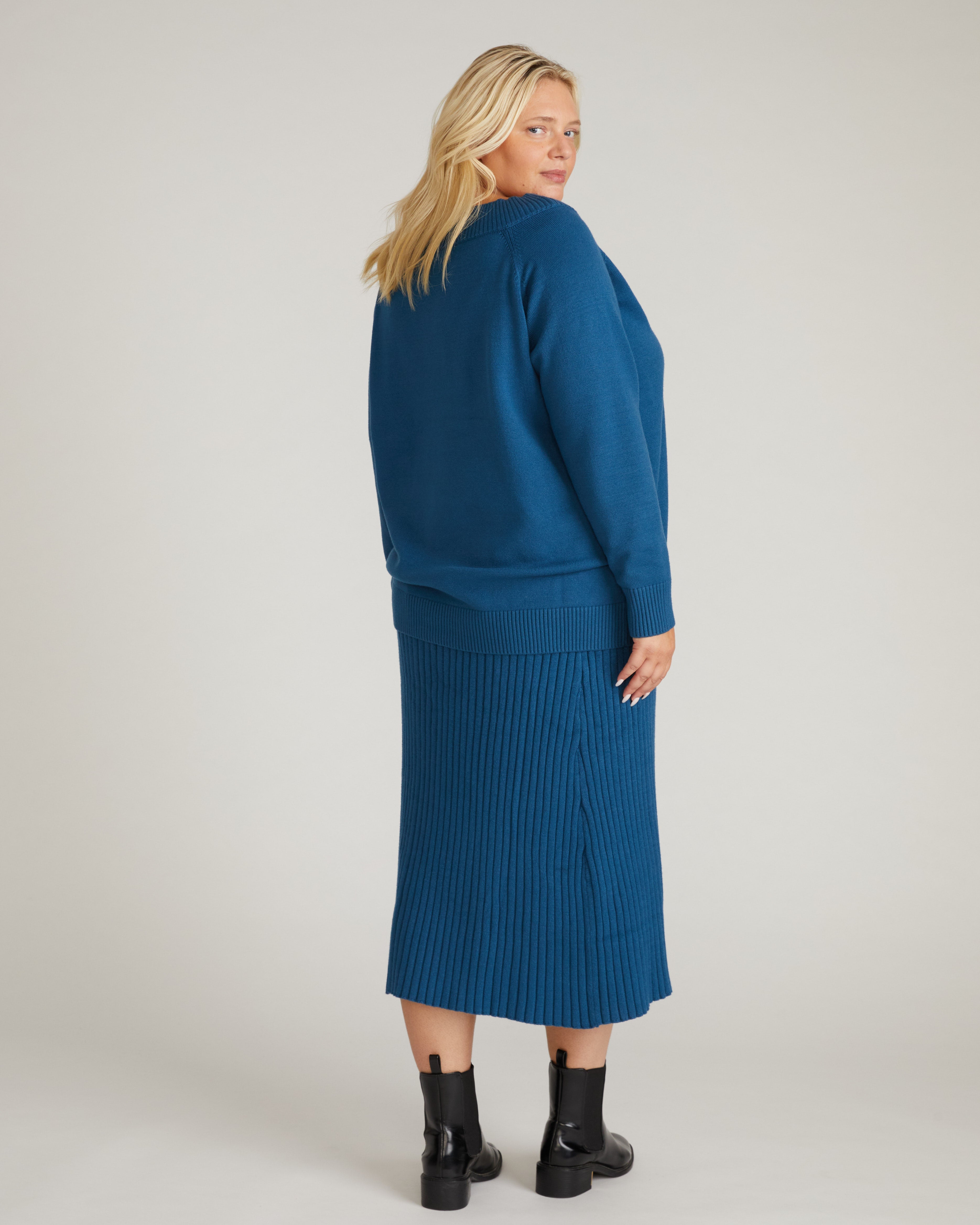 Noomi Cold Shoulder Sweater - Deep Teal