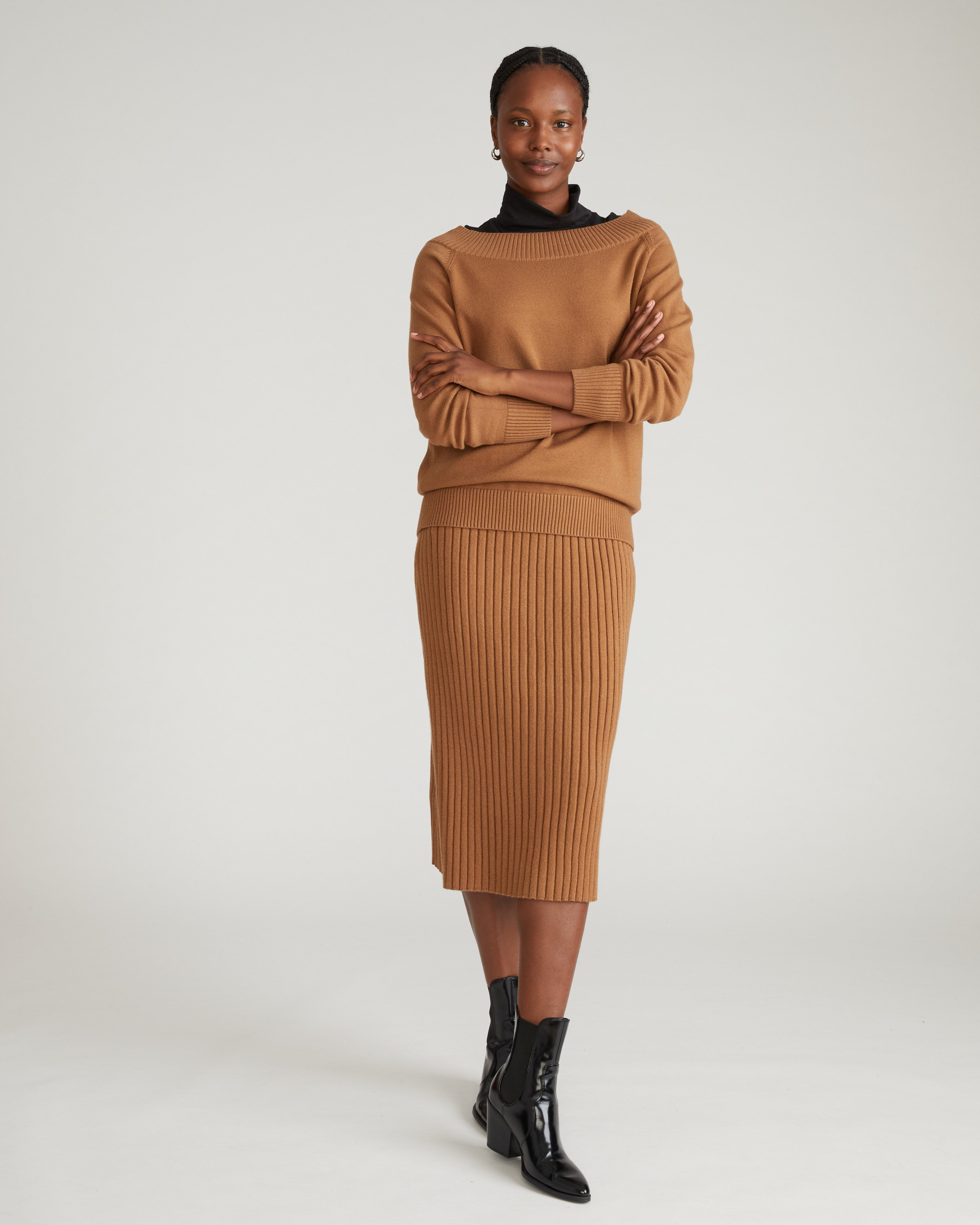 Risa Sweater Skirt - Classic Camel
