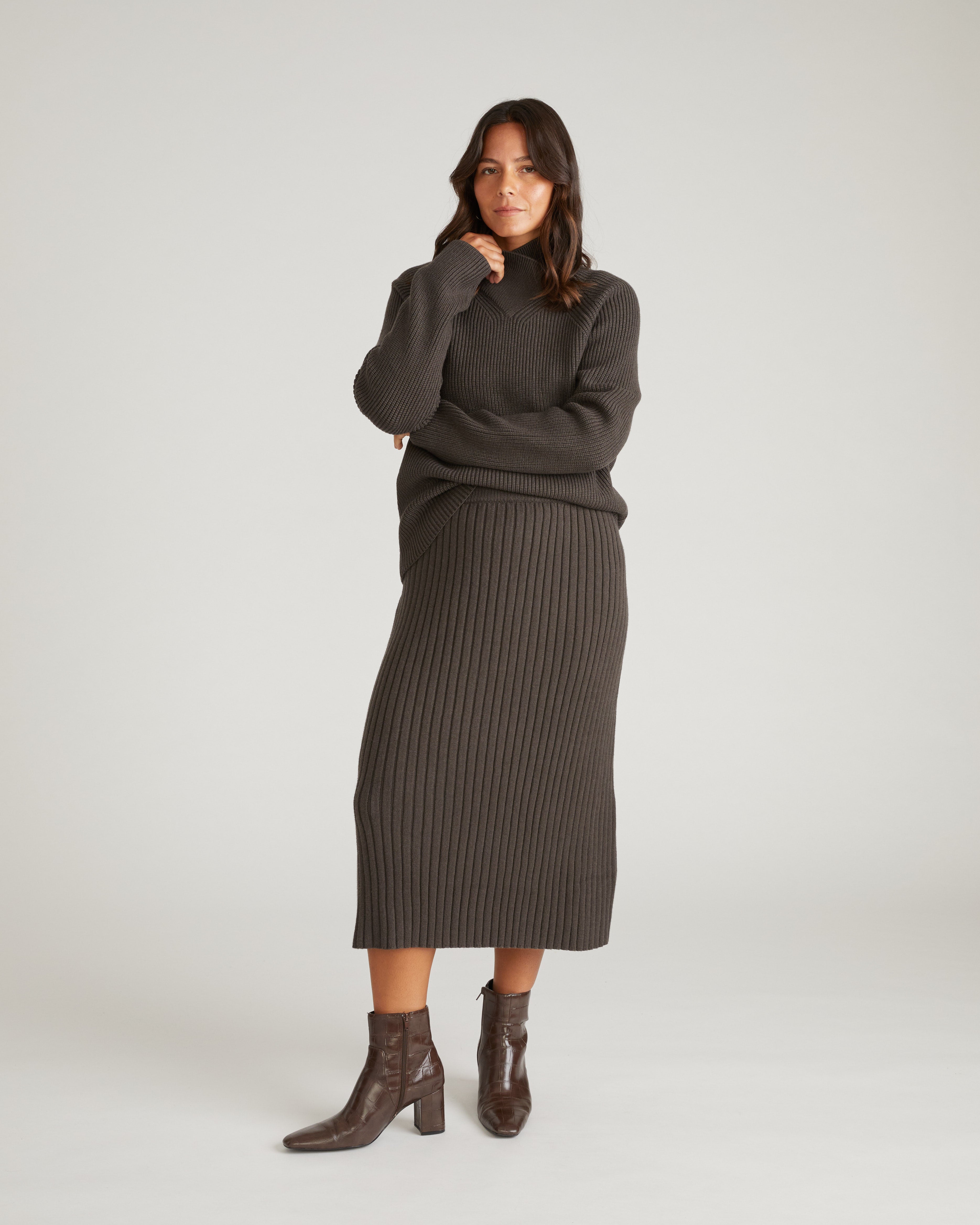Risa Sweater Skirt - Graphite