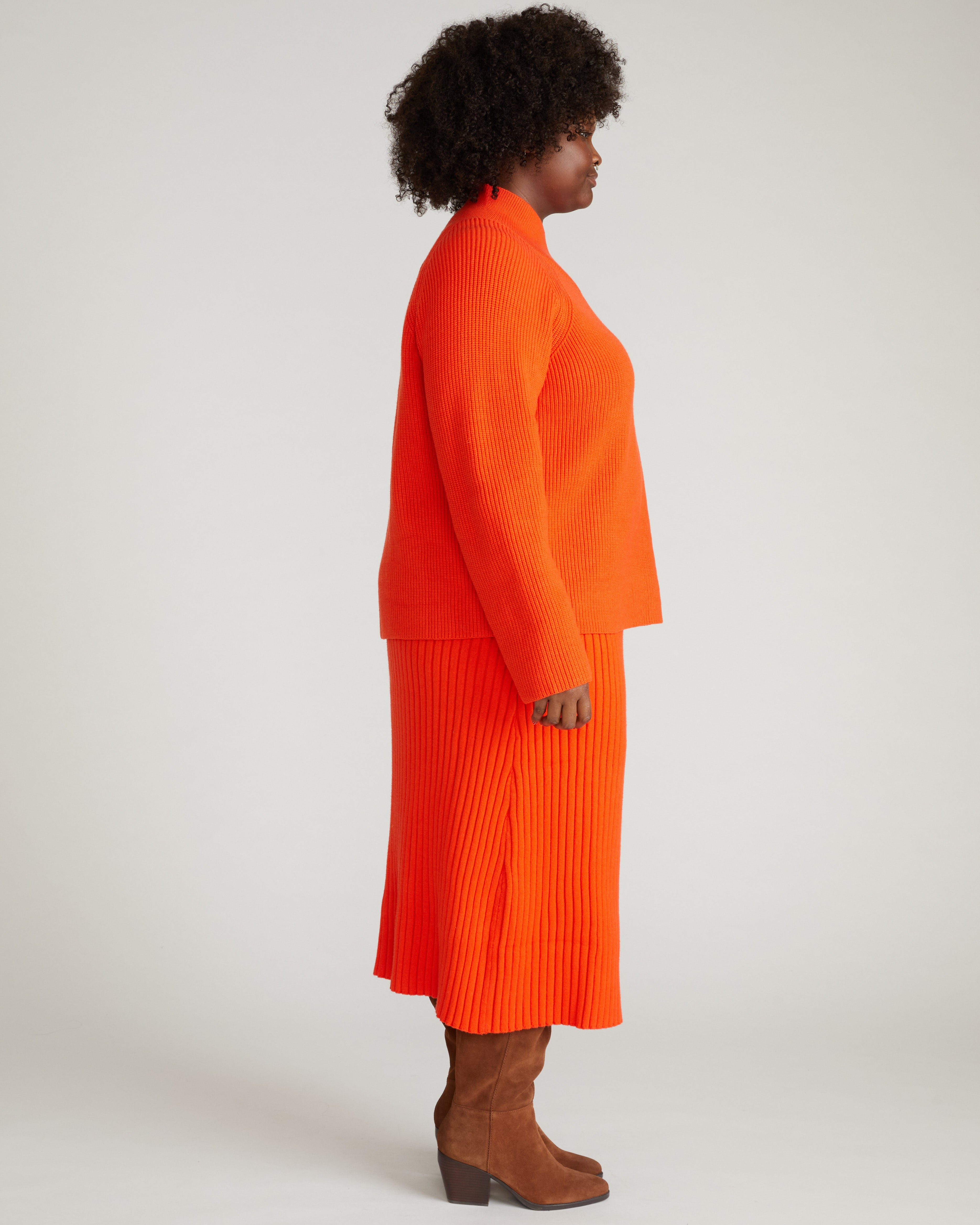 Arly Wrap Neck Sweater - Poppy