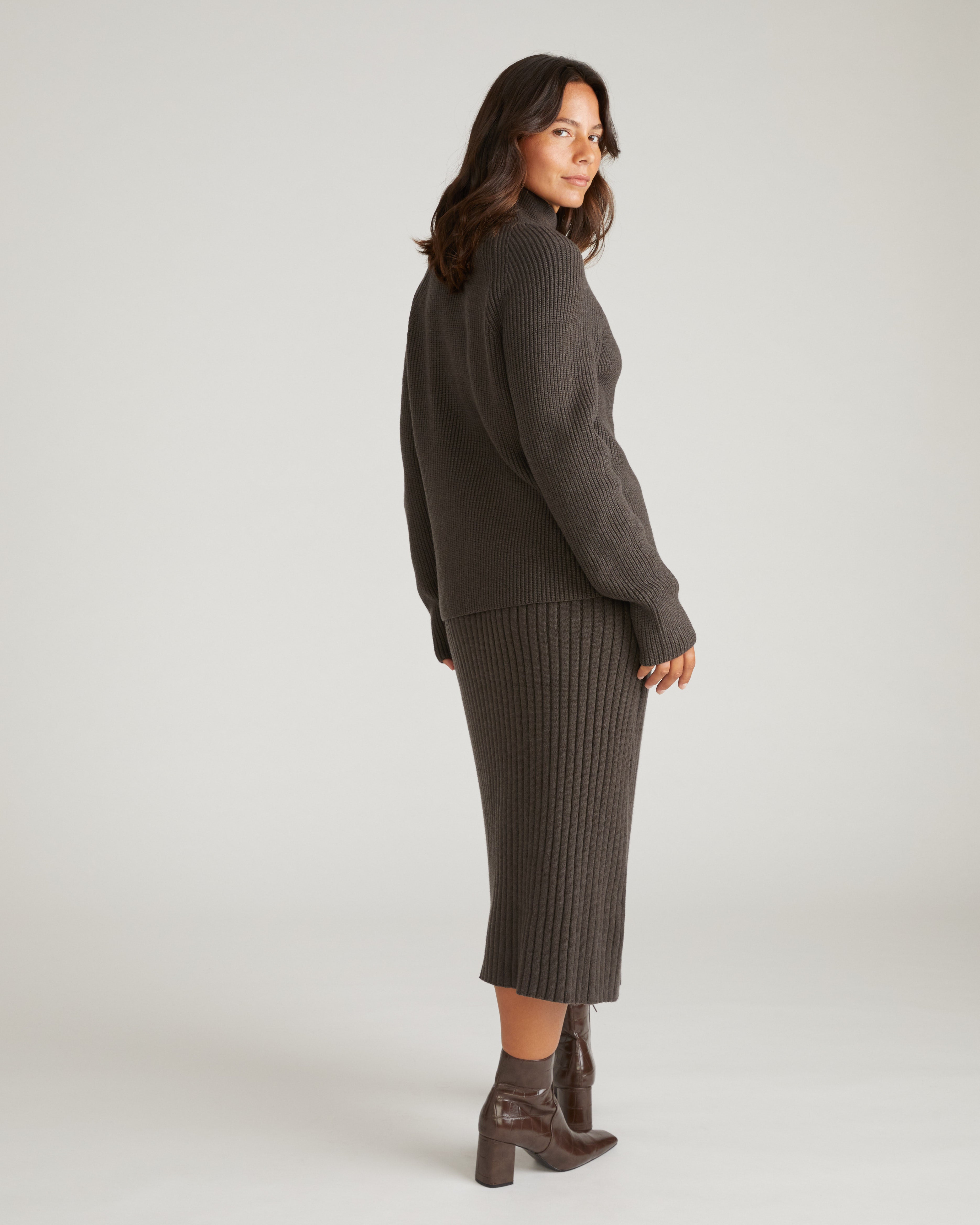 Arly Wrap Neck Sweater - Graphite