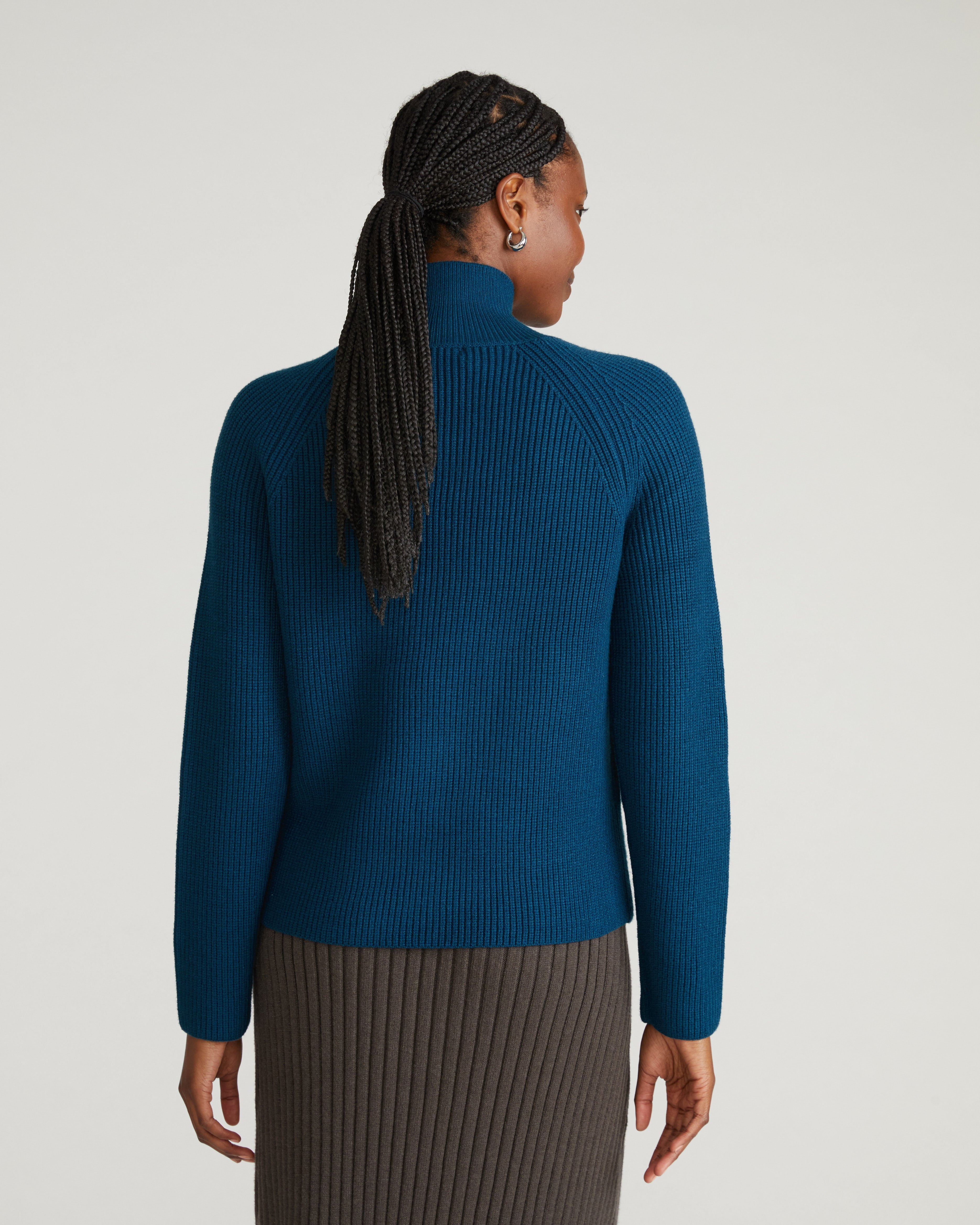 Arly Wrap Neck Sweater - Deep Teal