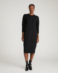 Savvy Fine Knit Everyday Sweater Dress - Black
