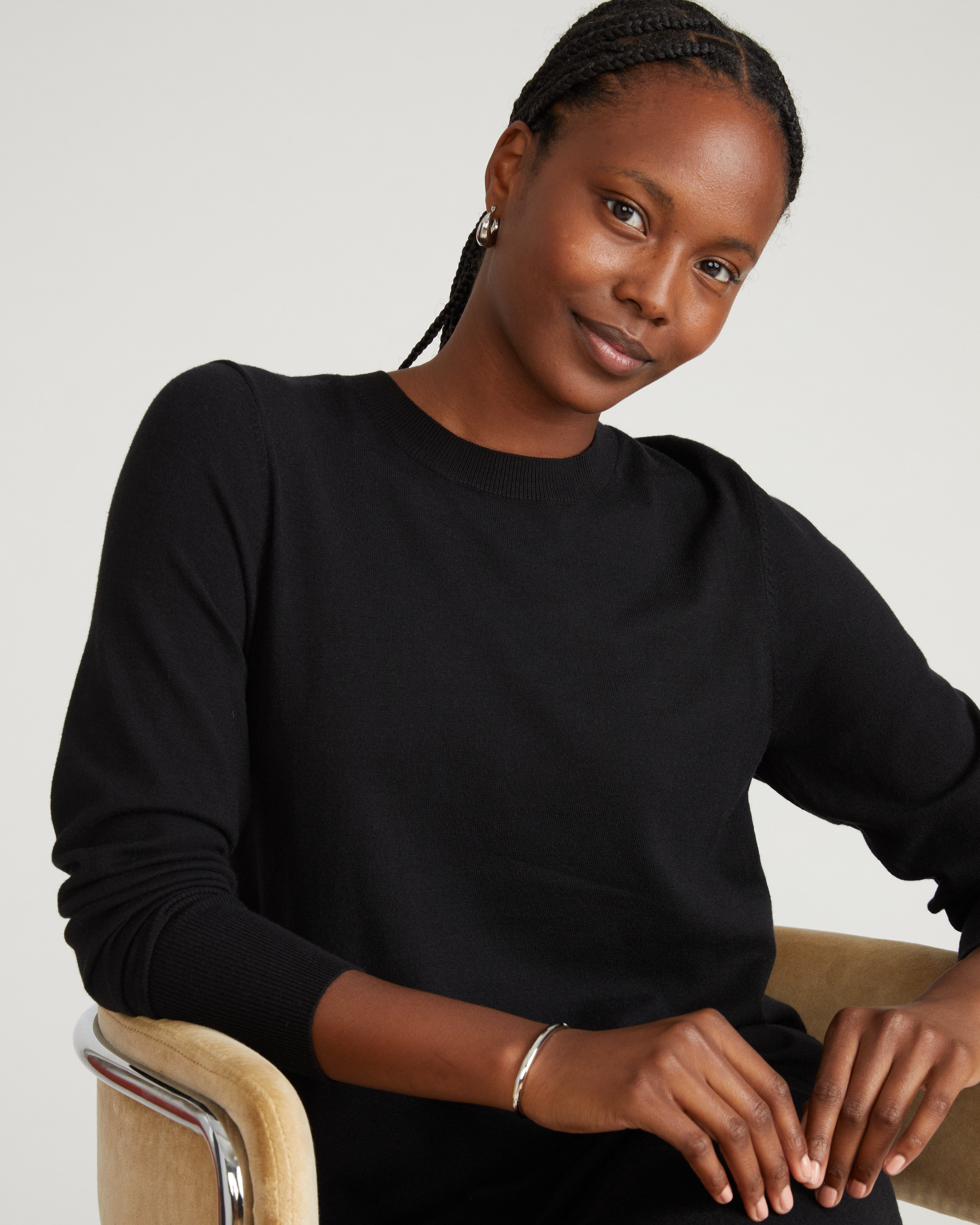 Savvy Fine Knit Everyday Sweater Dress - Black