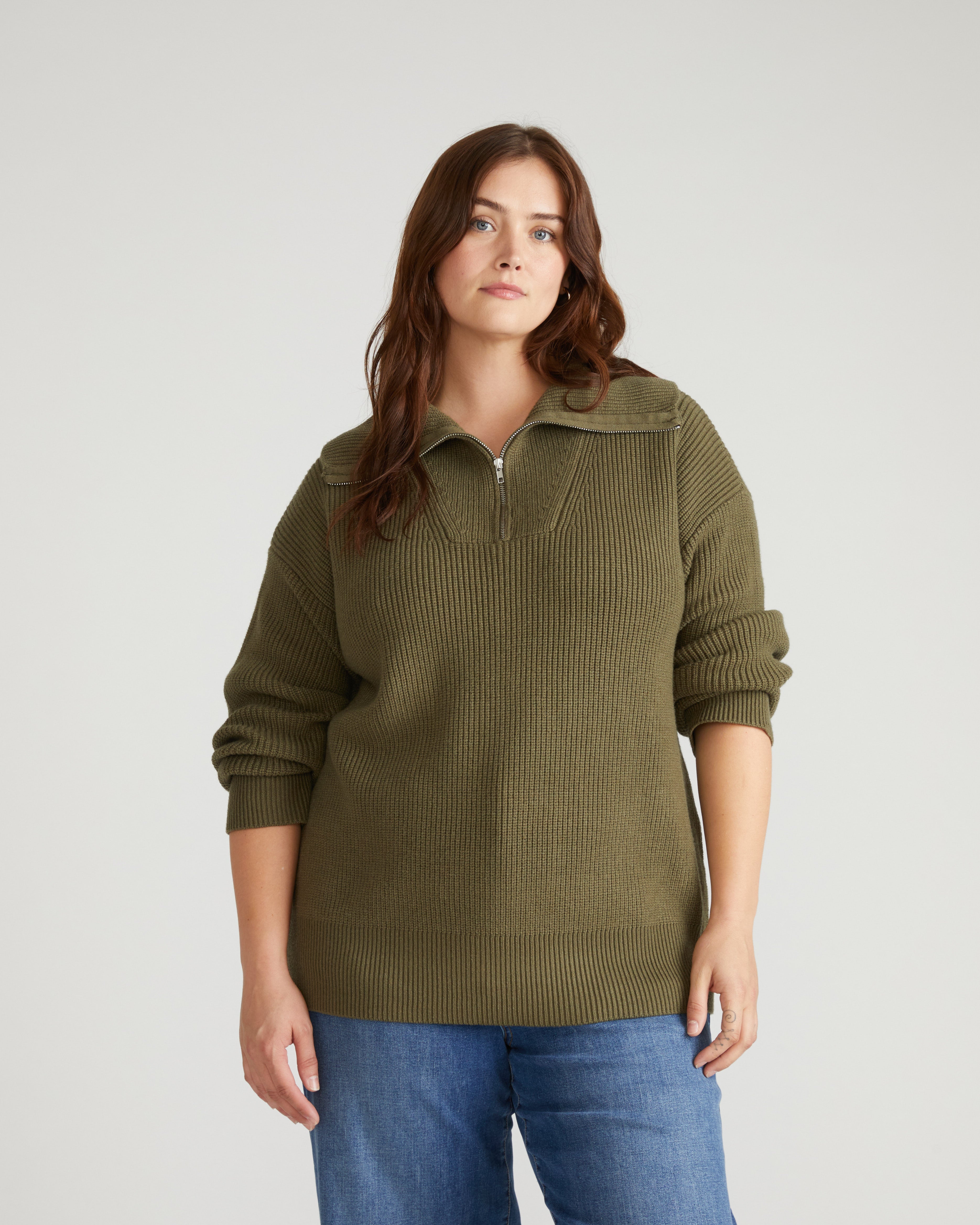 Brenda Zip Sweater - Camo