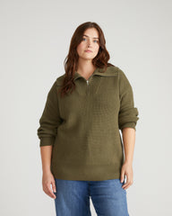 Brenda Zip Sweater - Camo