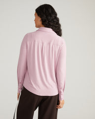 Elbe Popover Liquid Jersey Shirt Classic Fit - Pale Mauve
